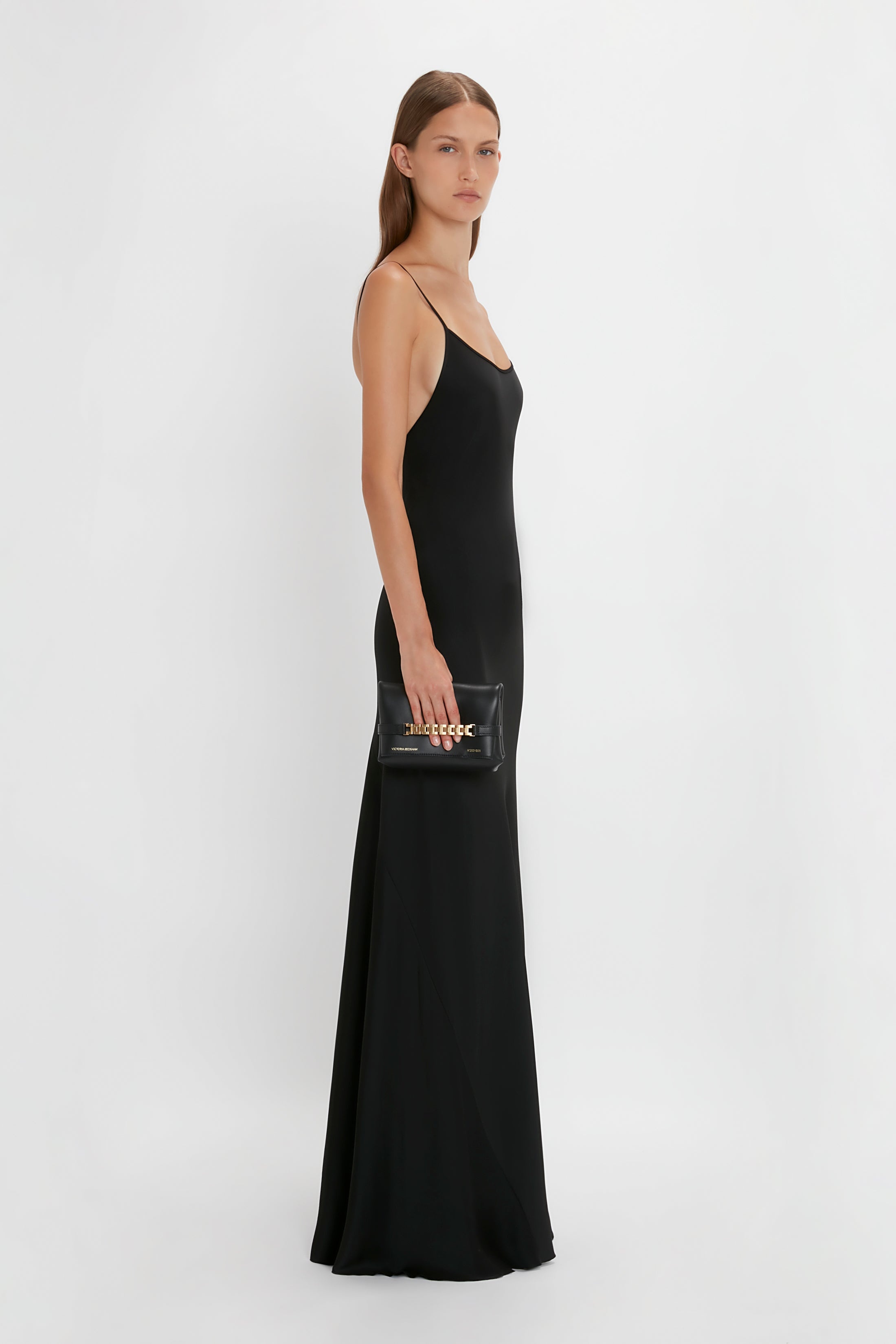 Floor-Length Cami Dress In Black - 4
