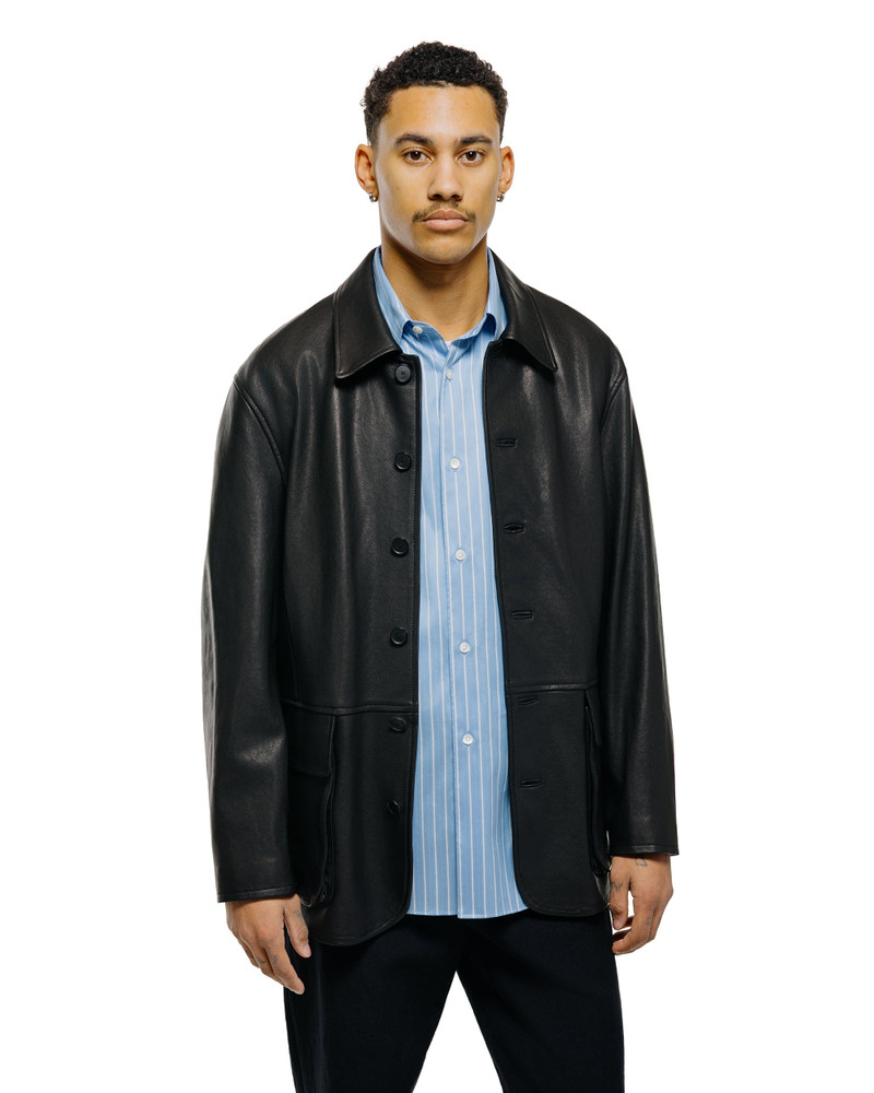 AURALEE Textured Lamb Leather Blouson Black outlook