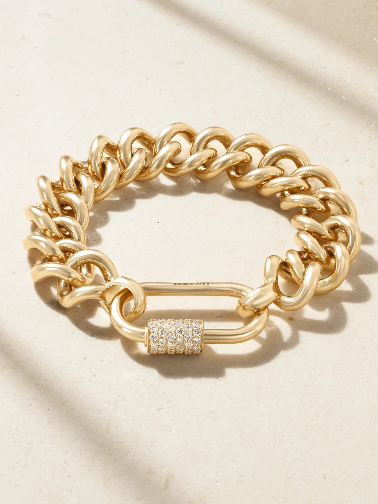 Mega Curb 14-karat Gold Diamond Bracelet - 1