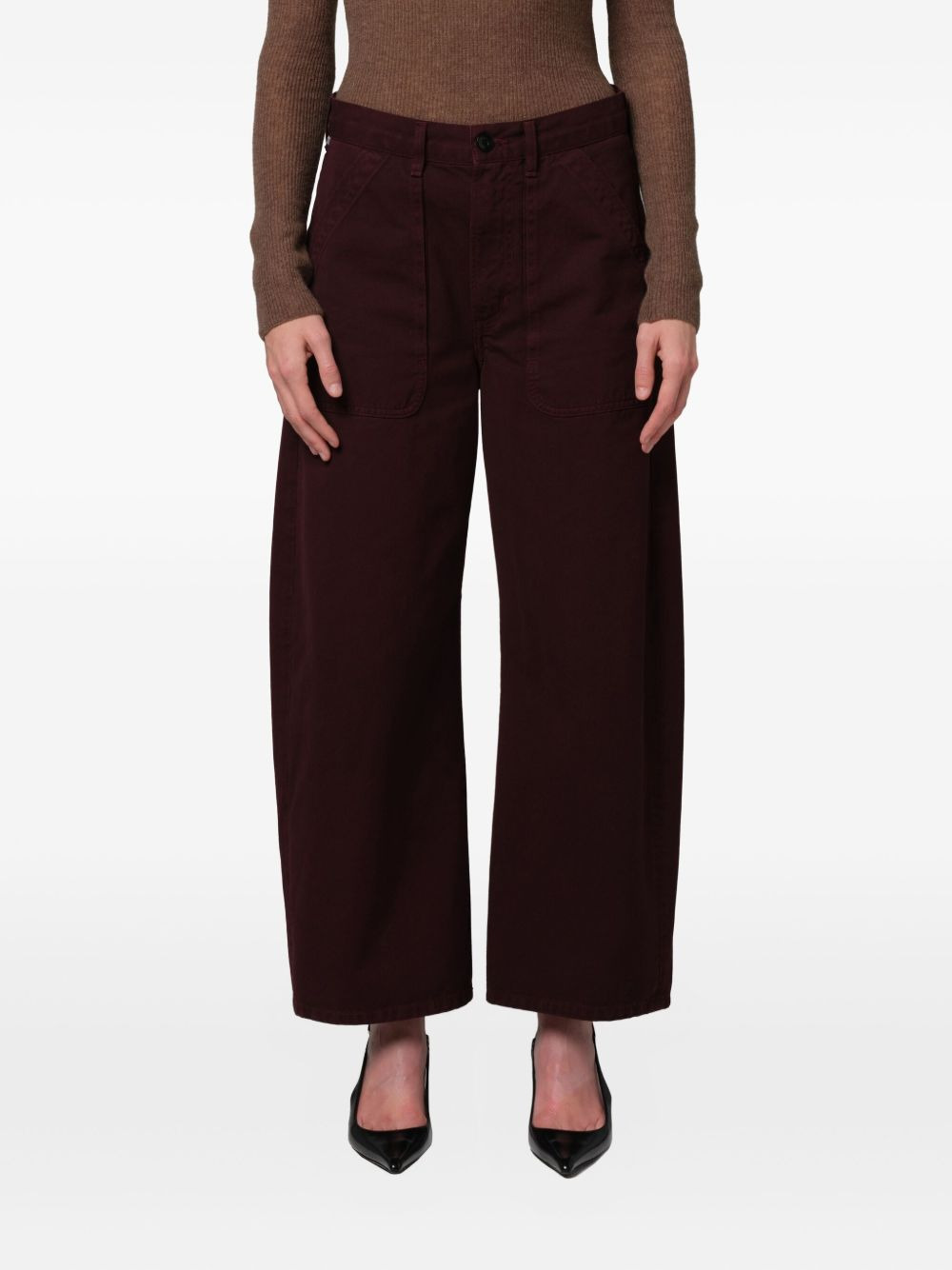 cargo-pockets wide-leg jeans - 2