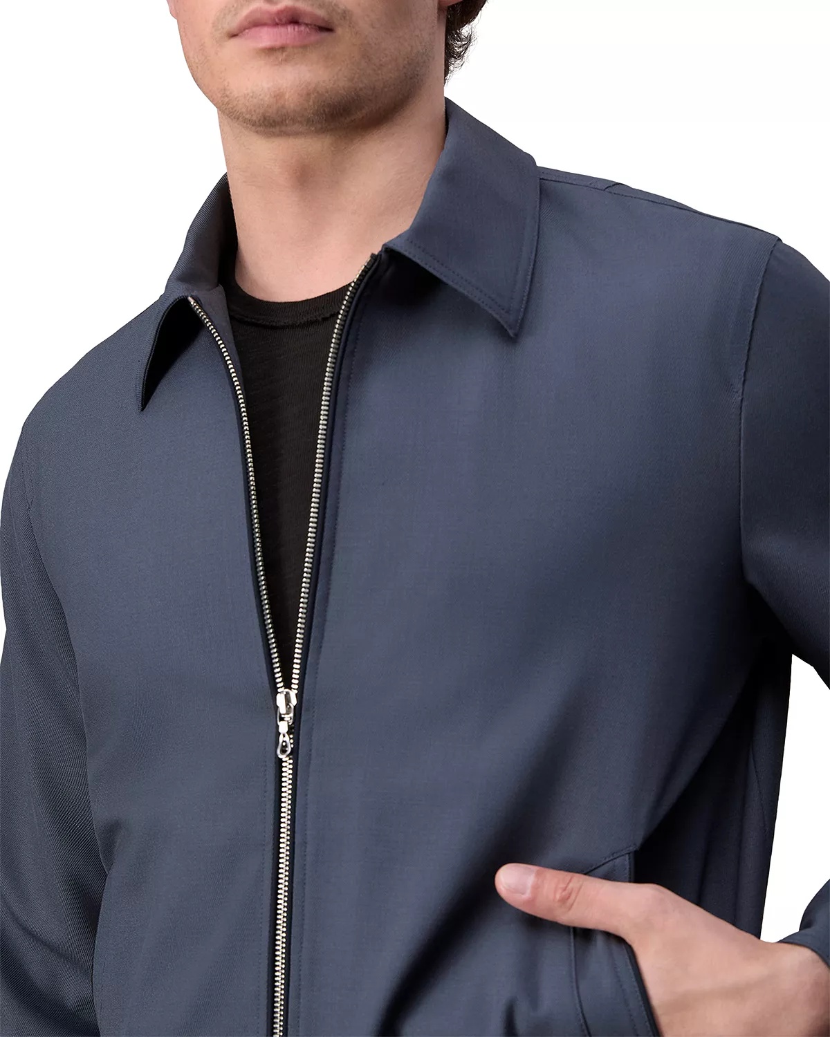 Melrose Wool Blend Twill Full Zip Jacket - 5