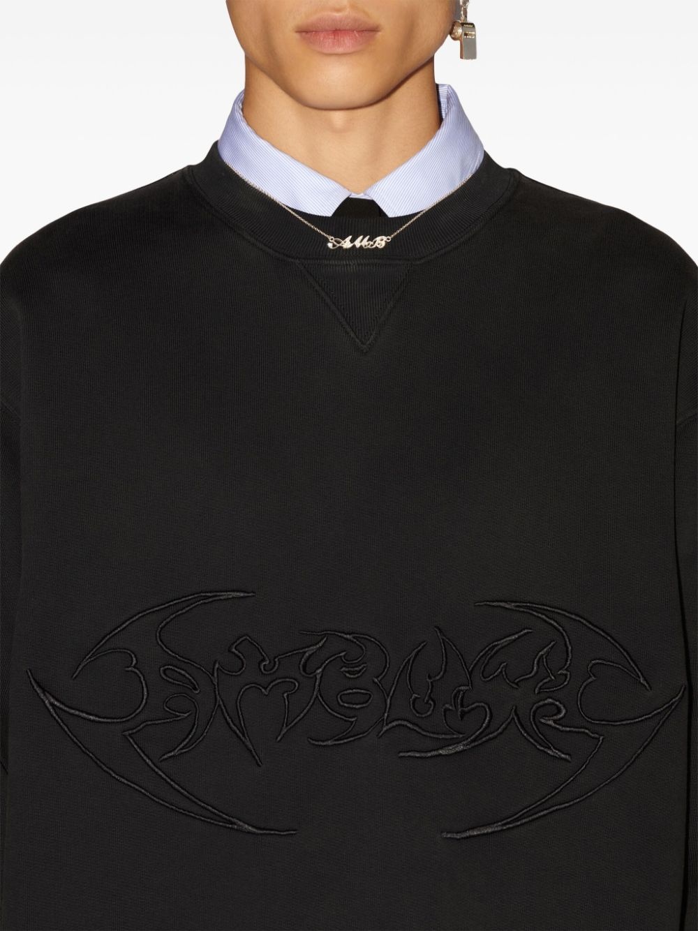logo-embroidered organic cotton sweatshirt - 6