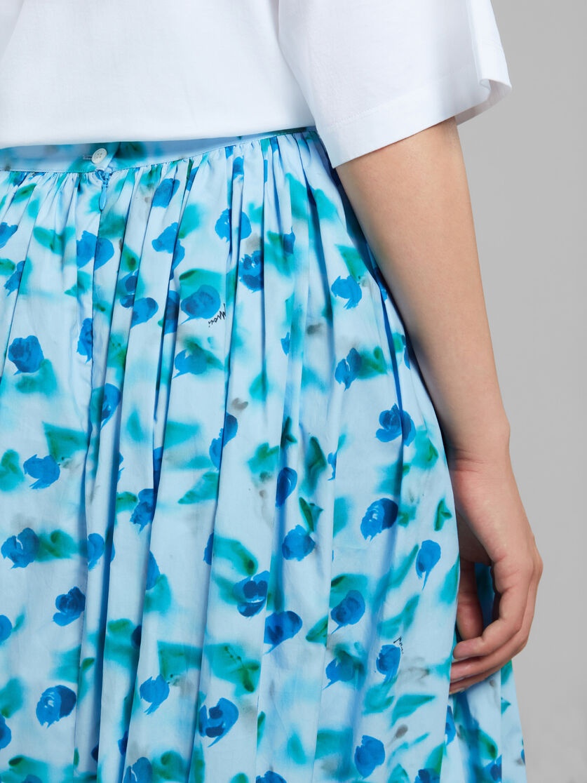 LIGHT BLUE POPLIN BALLOON MIDI SKIRT WITH REVERIE PRINT - 4