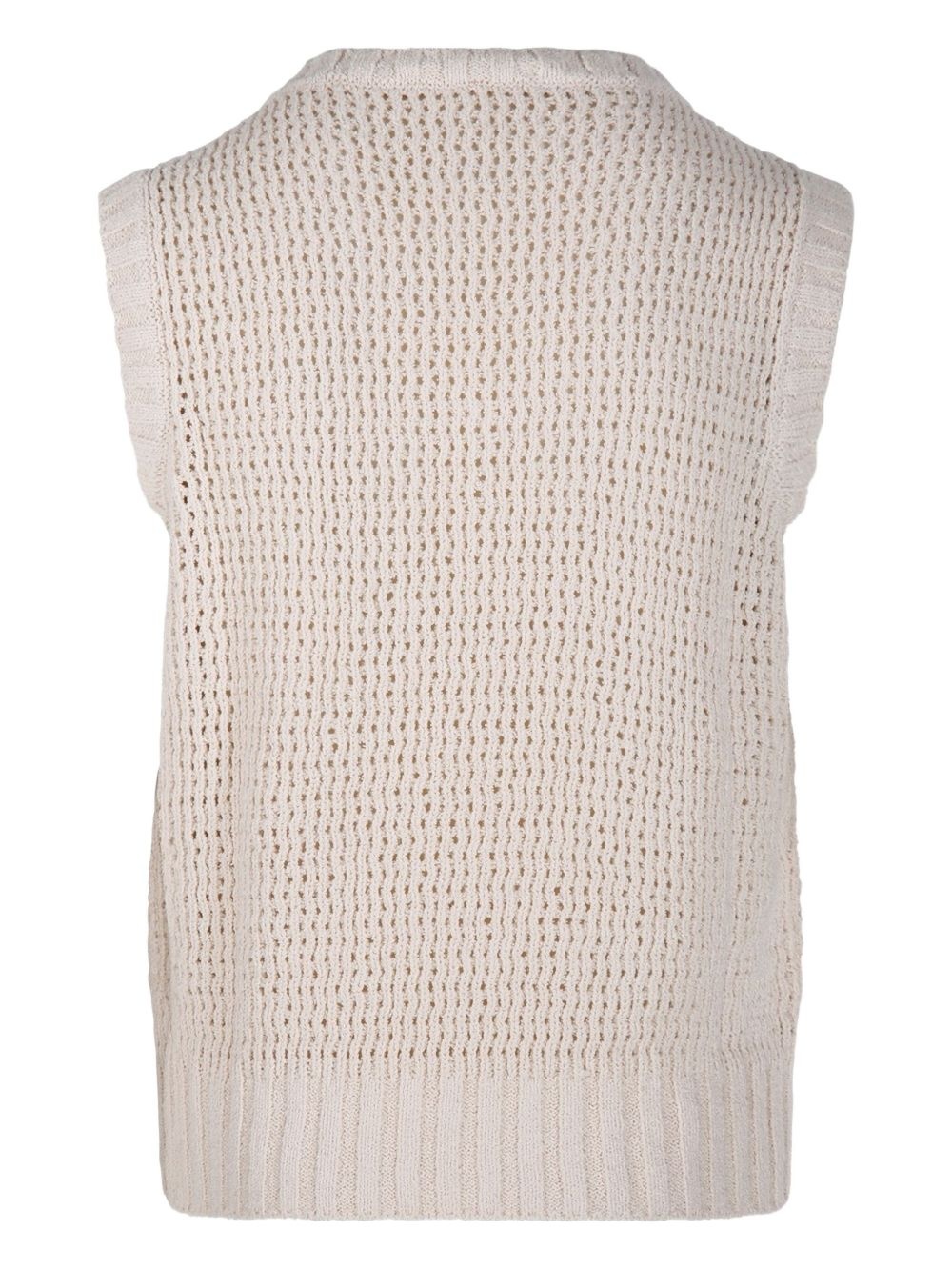 V-neck open-knit sweater - 2