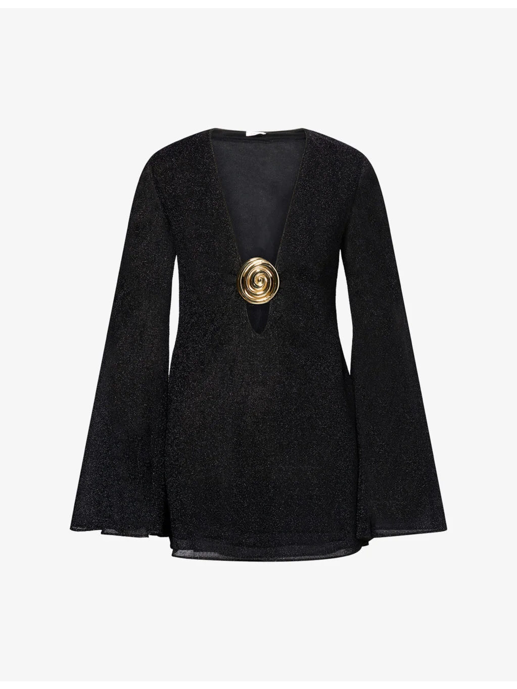 Lumiere Spiral Metallic-Knit Kaftan - 1