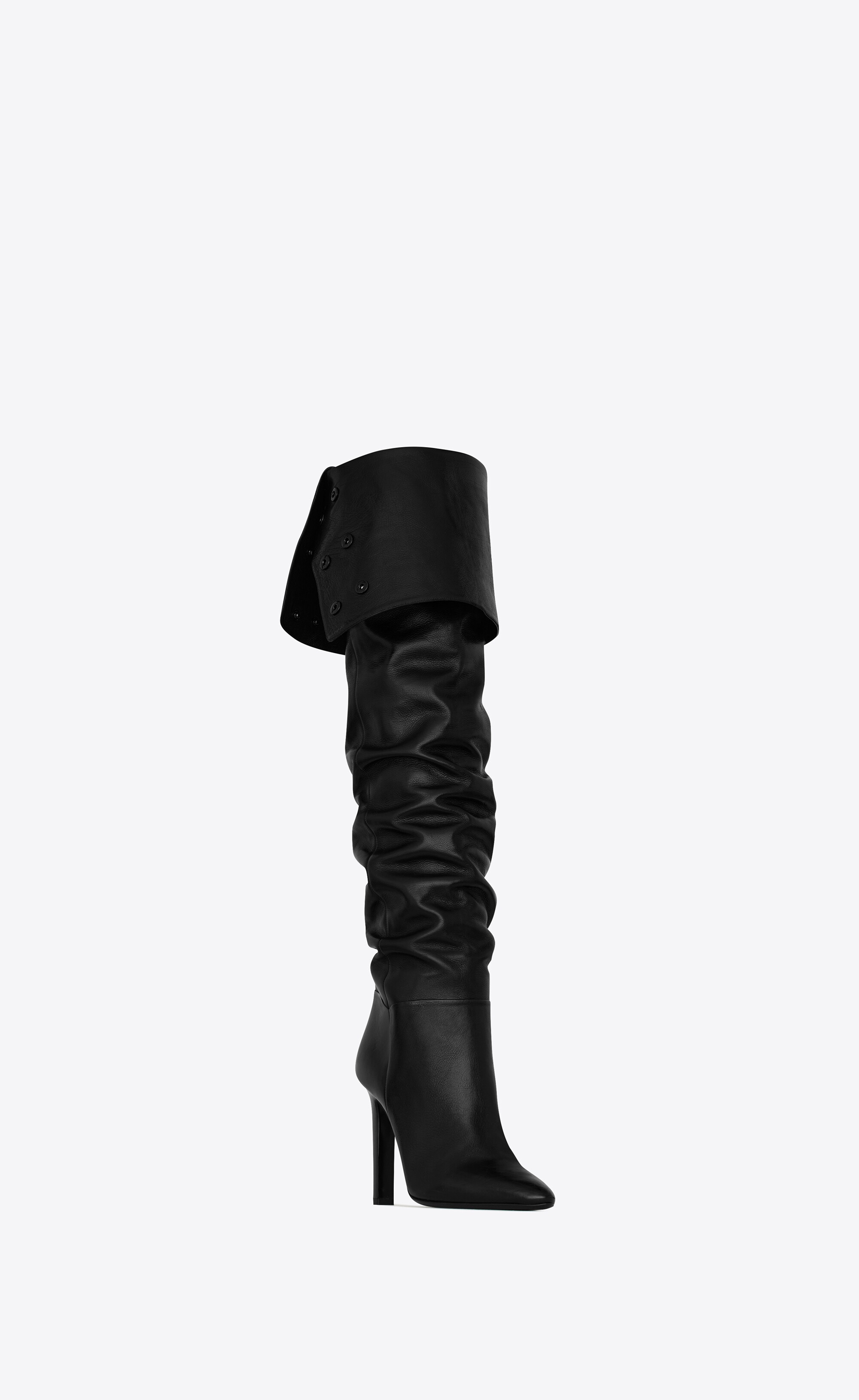 jane over-the-knee boots in shiny grained leather - 7