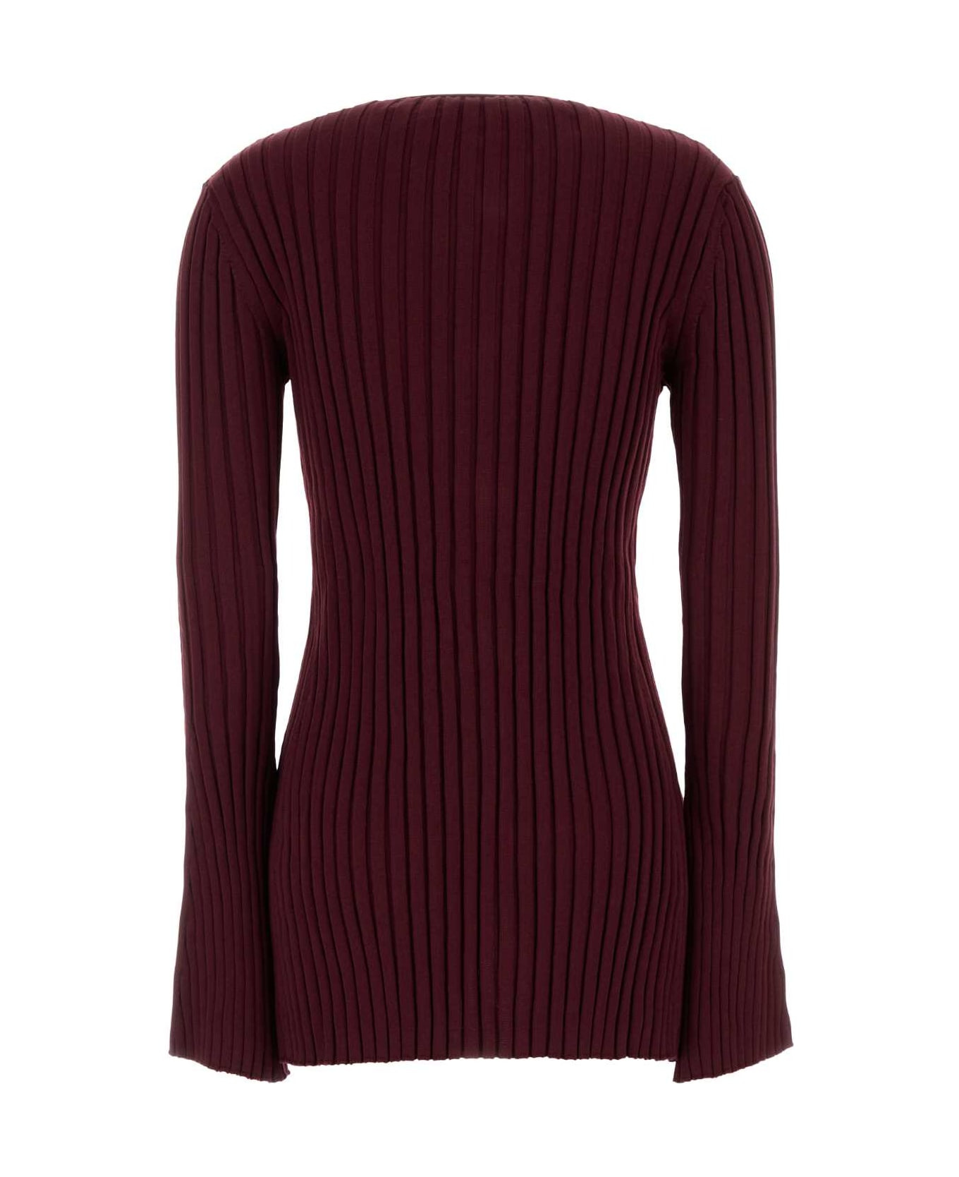 Burgundy Cotton Cardigan - 2