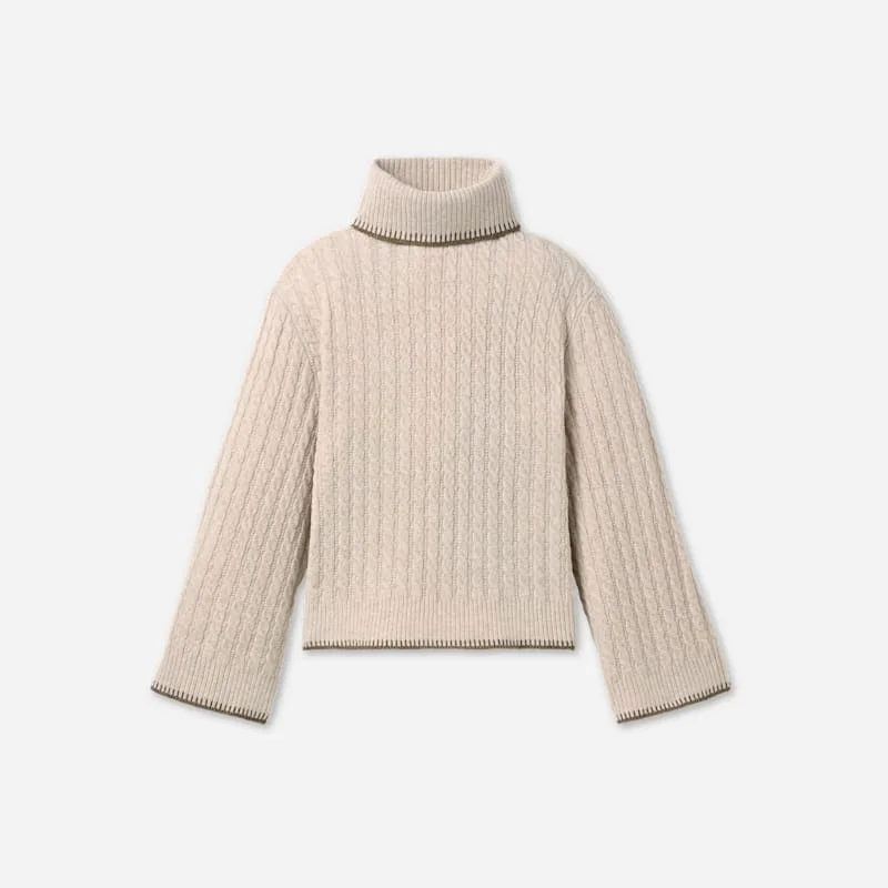® Women's Rylynn Turtleneck Sweater Tops in Oatmeal Heather - 1
