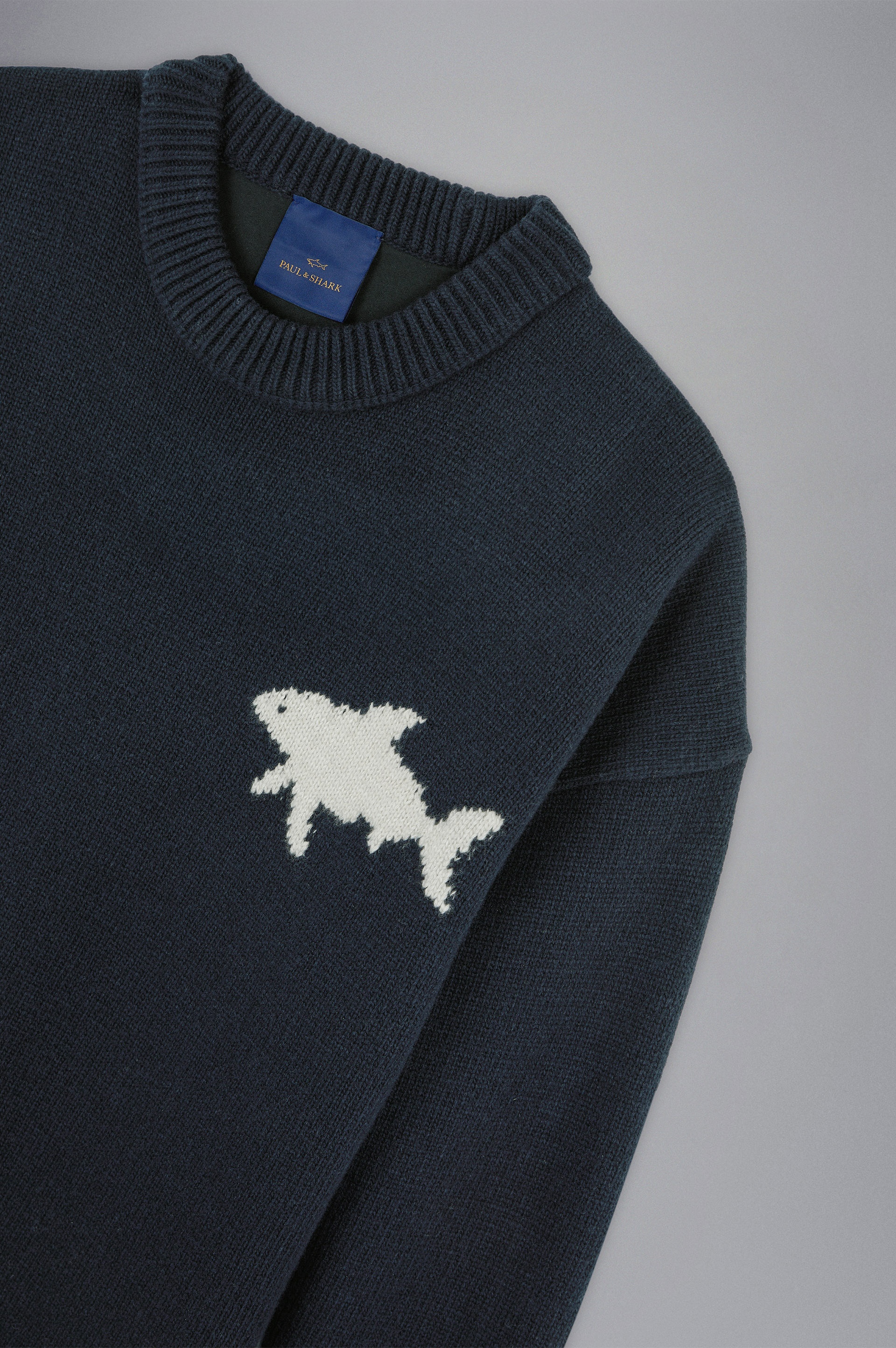 RE-WOOL SWEATER WITH SHARK INLAY - 5