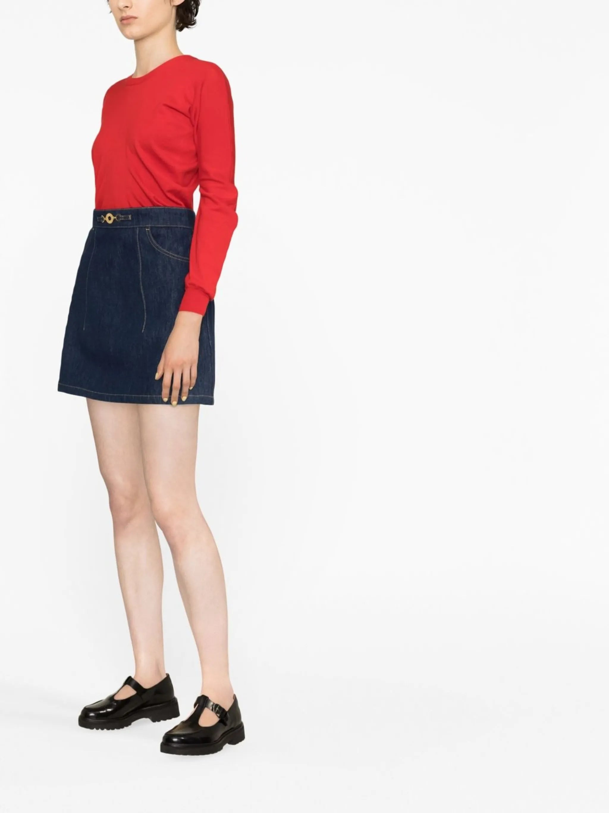 Patou Organic-denim A-line Miniskirt - 3