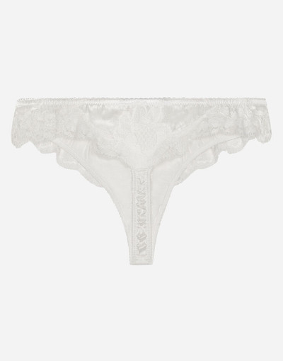 Dolce & Gabbana Satin thong with lace detailing outlook