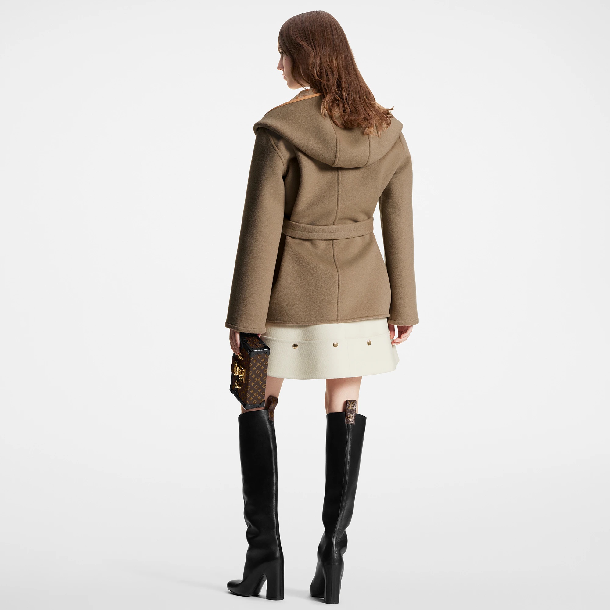 3D Monogram Double-Breasted Wrap Coat - 3