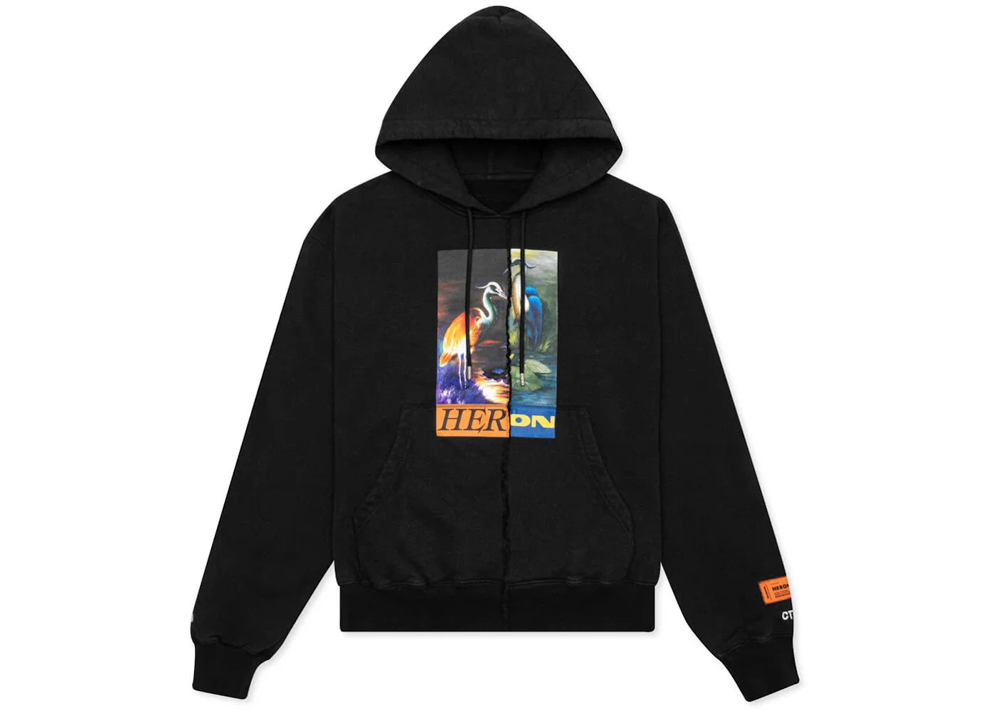 Heron Preston Split Herons Hoodie Black - 1