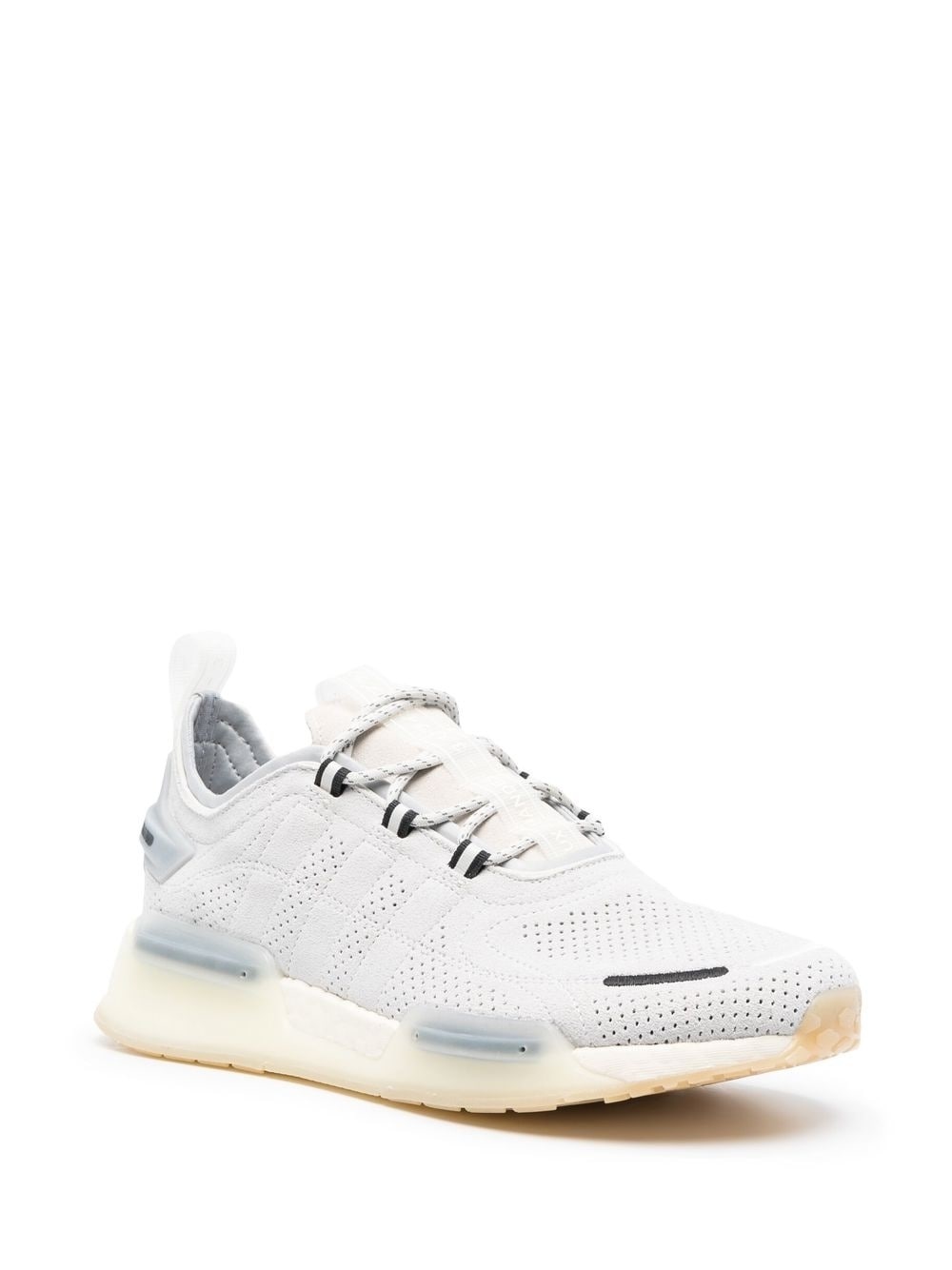 low-top perforated suede sneakers - 2