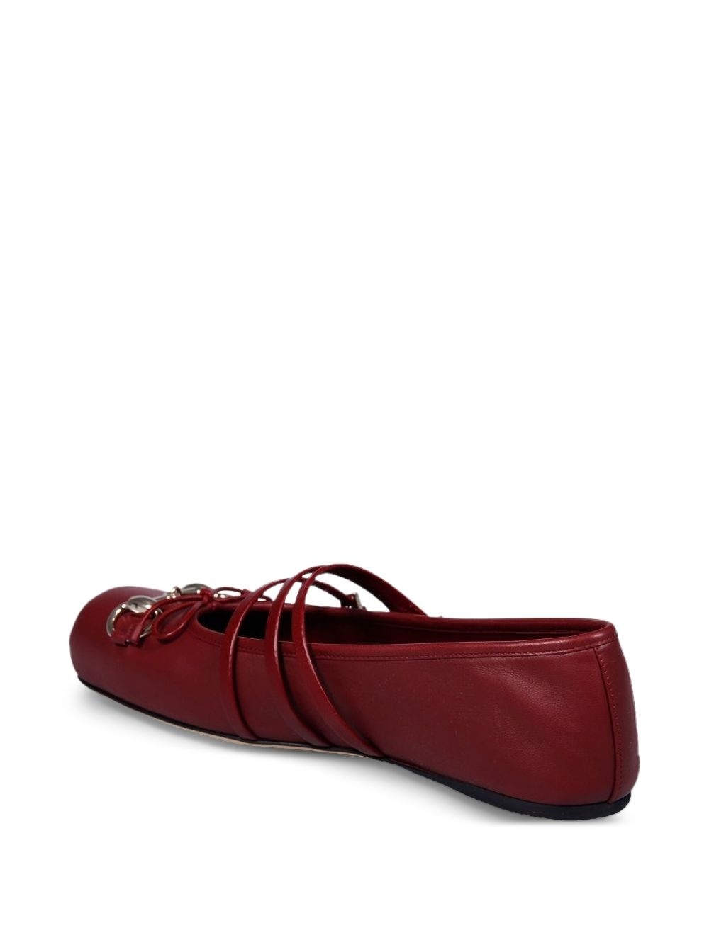 Horsebit bow-detail leather ballet flats - 3