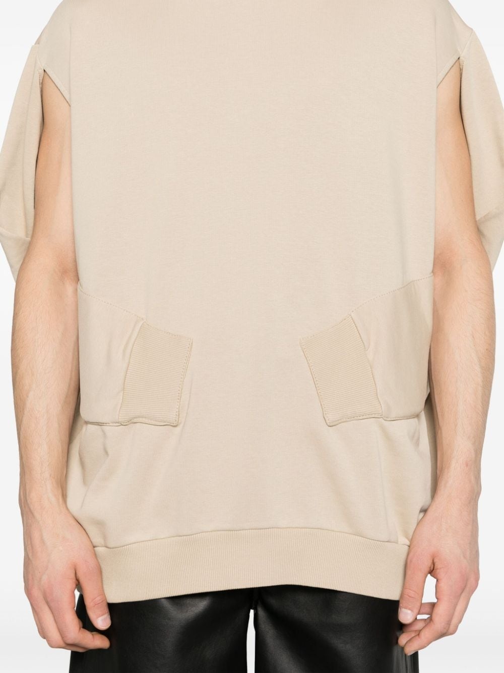 sleeveless cotton-blend hoodie - 6