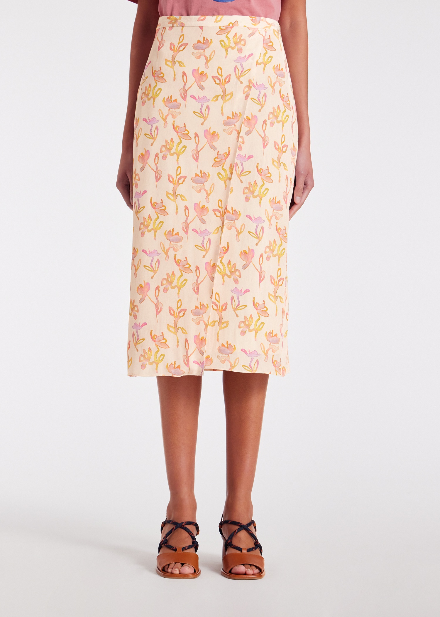 Women's Ecru 'Oleander' Wrap Midi Skirt - 3