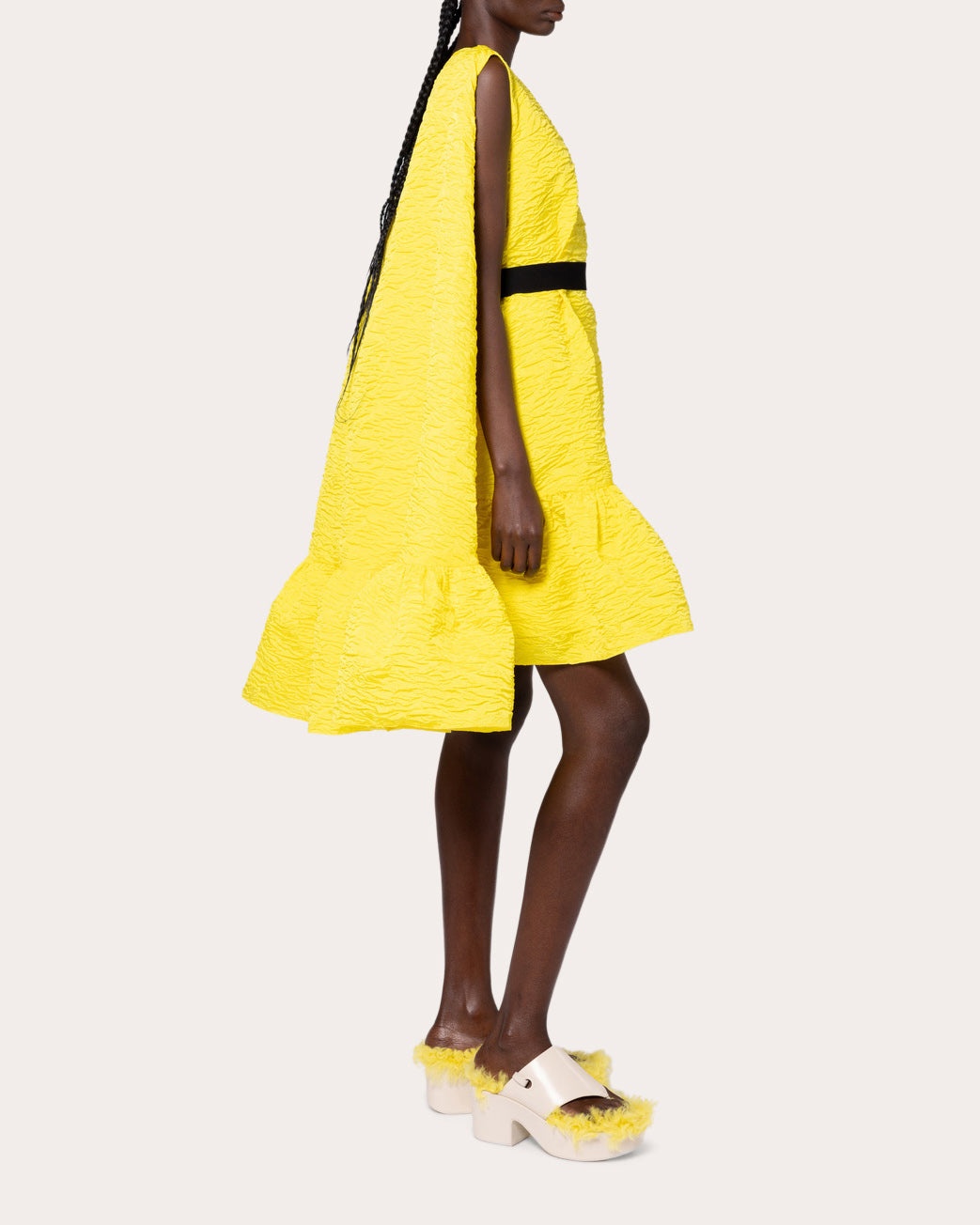 Elia Cloque Ruffle Cape Dress - 3
