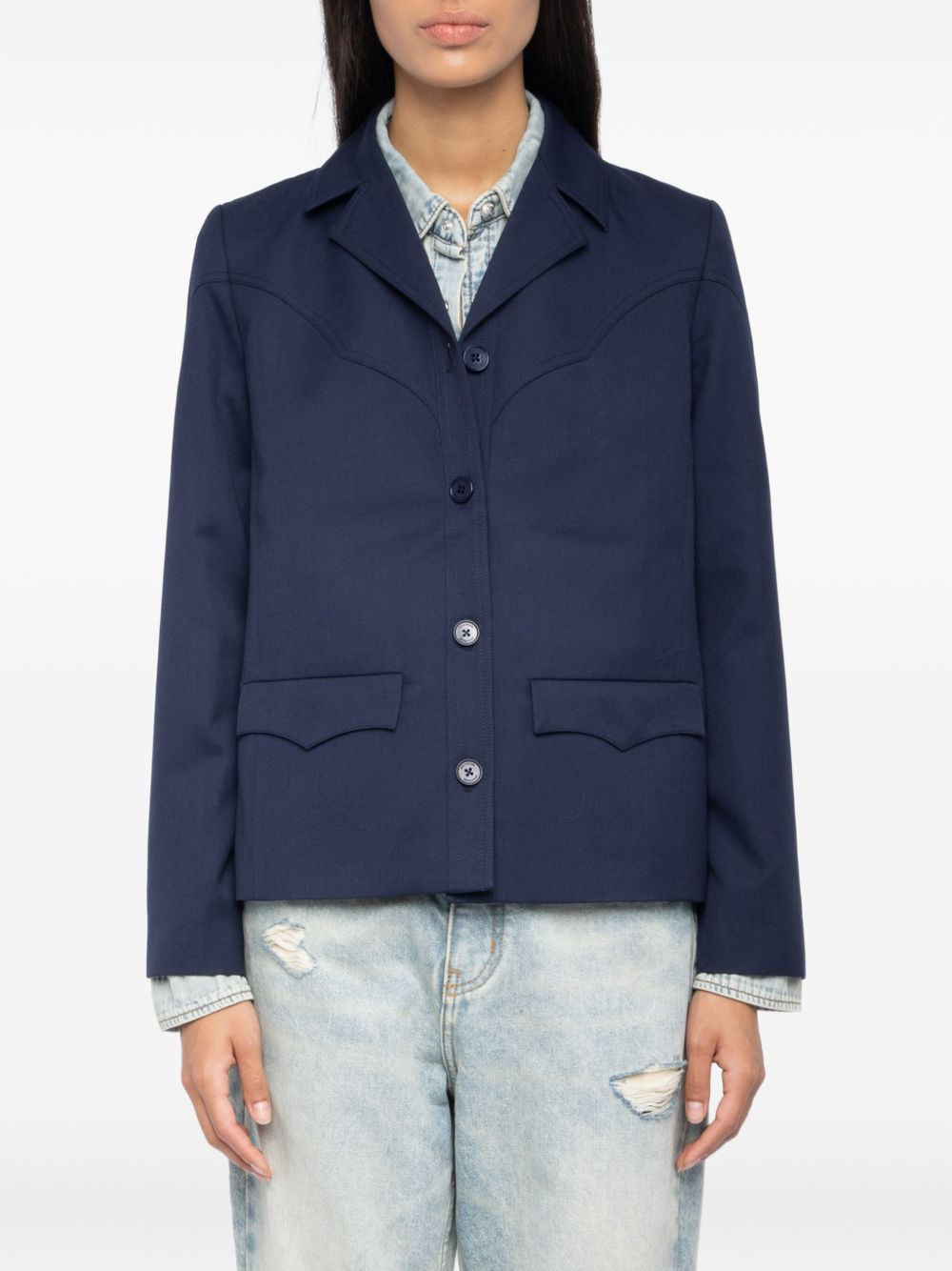 button-fastening blazer - 3