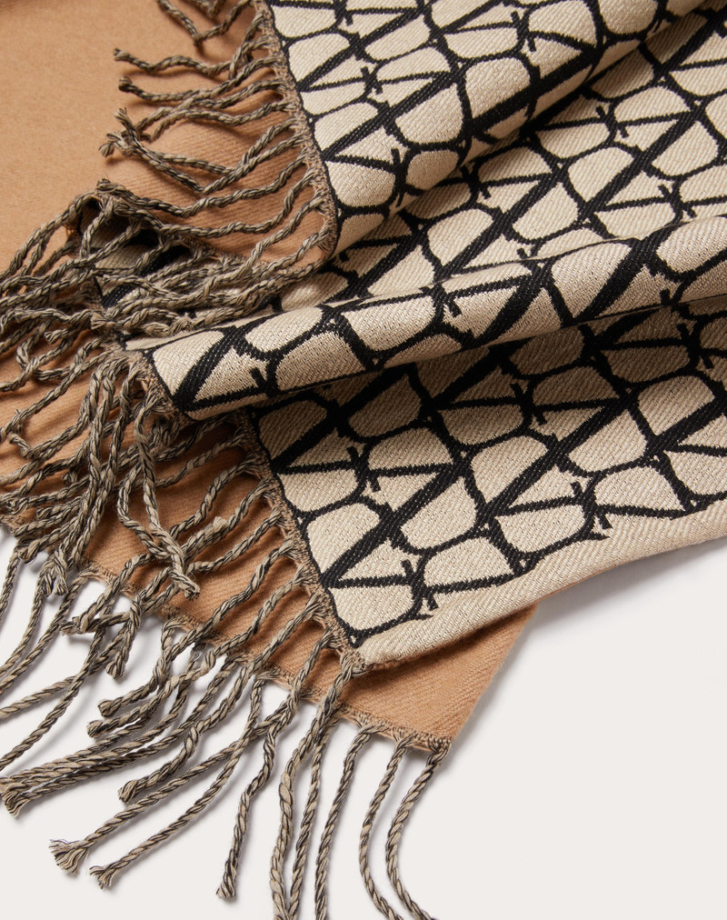 Valentino DOUBLE TOILE ICONOGRAPHE PONCHO IN WOOL, SILK AND CASHMERE outlook