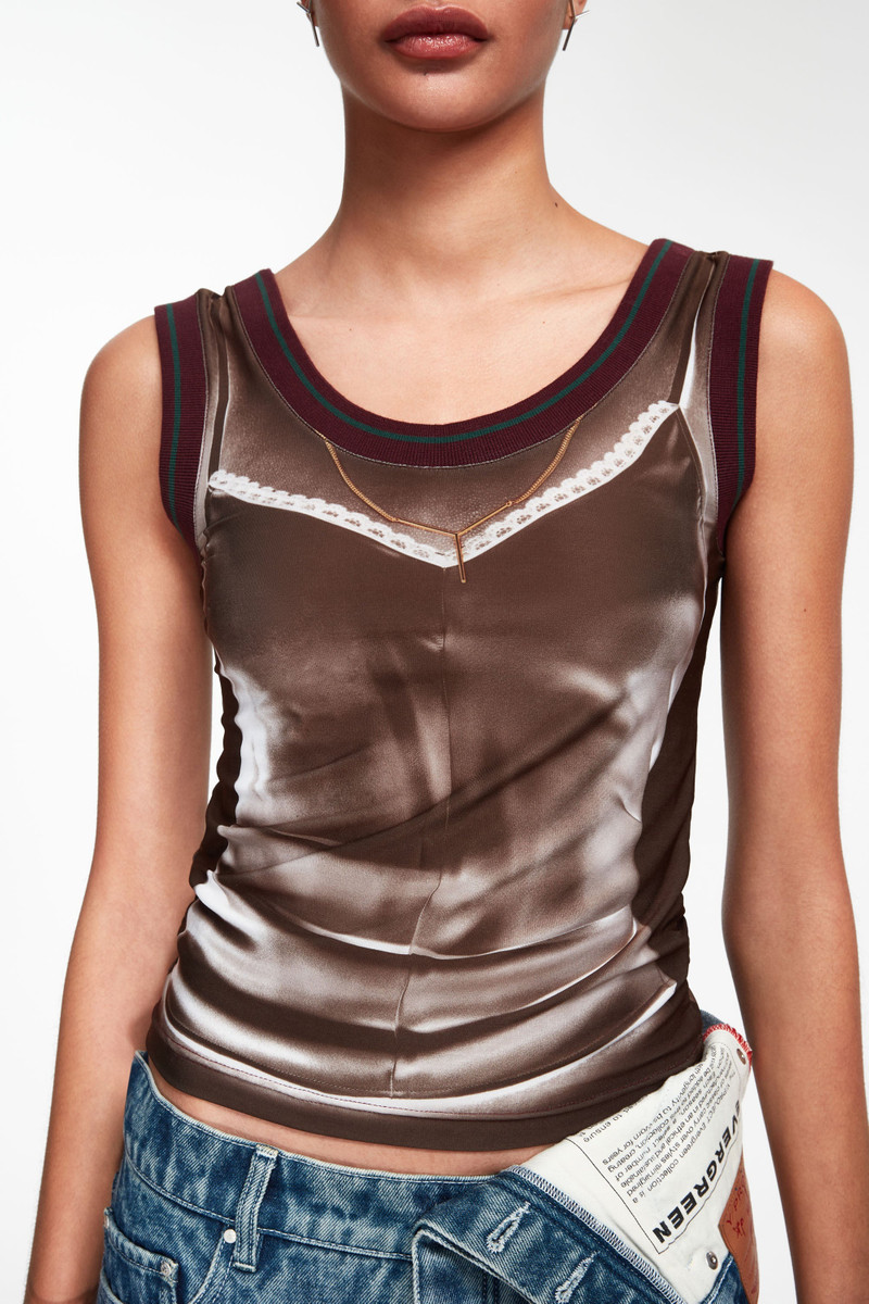 Trompe L'oeil Lingerie Tank Top 1