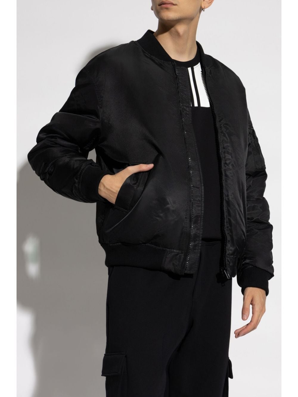 zip-up padded bomber jacket - 3