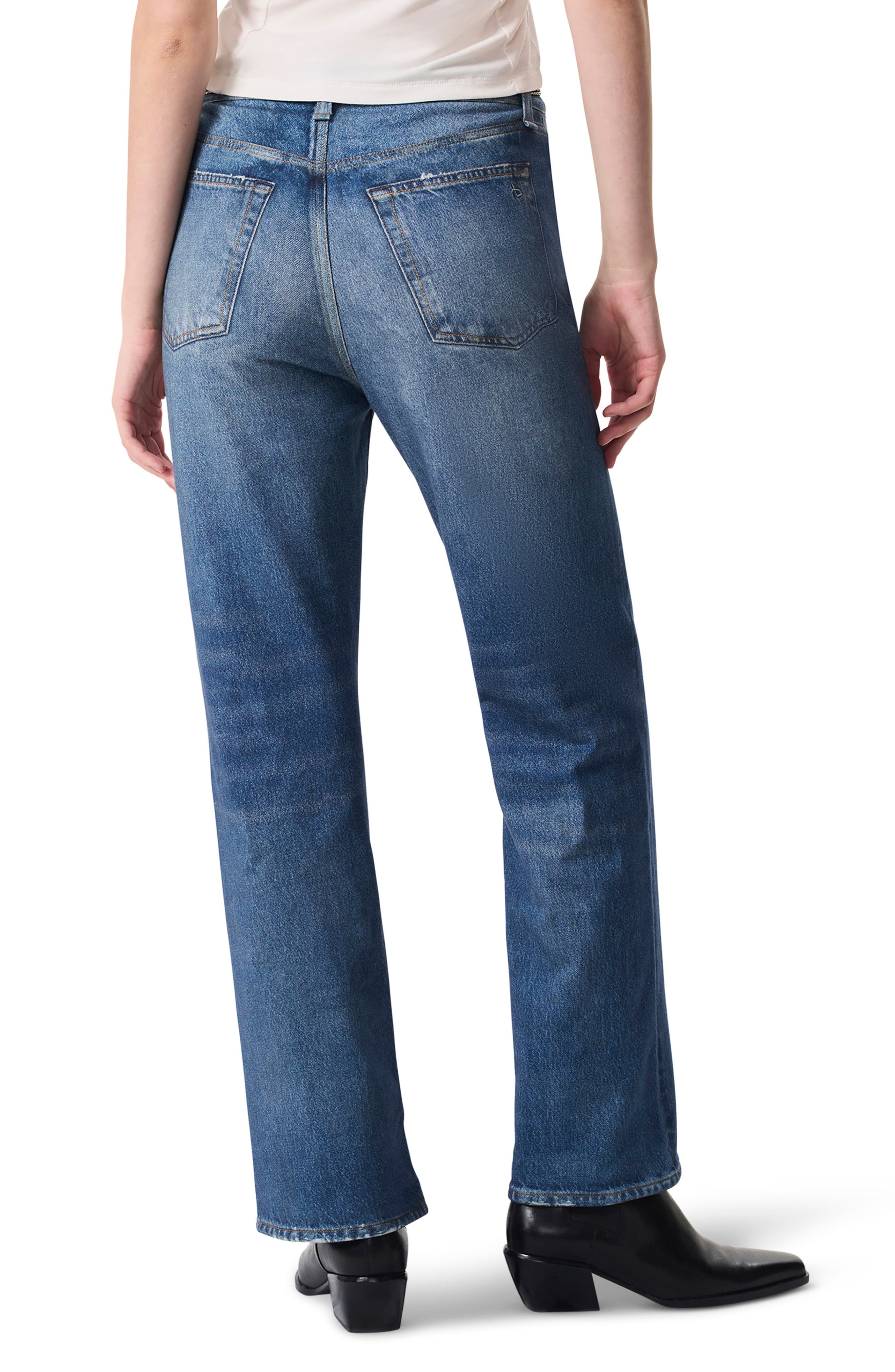 rag & bone Miramar High Waist Relaxed Straight Leg Cotton Terry Sweatpant Jeans in Cosmos at Nordstr - 2