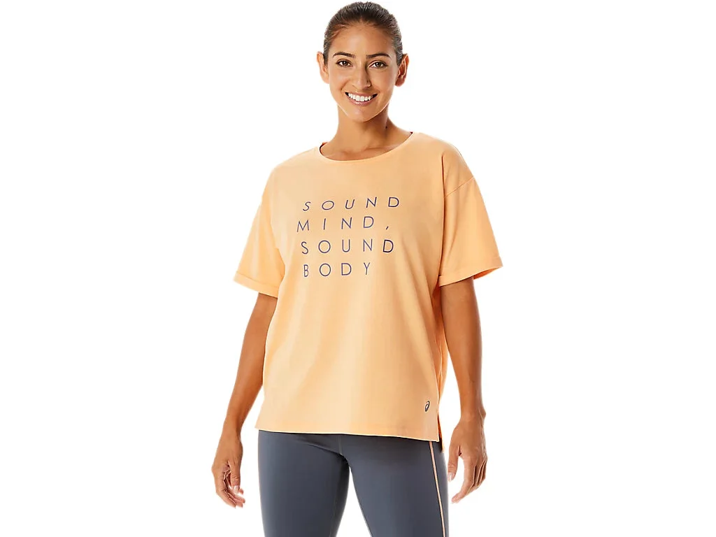 (WMNS) ASICS Training Core Relaxed Graphic T-Shirt 'Orange' 2032C717-800 - 1