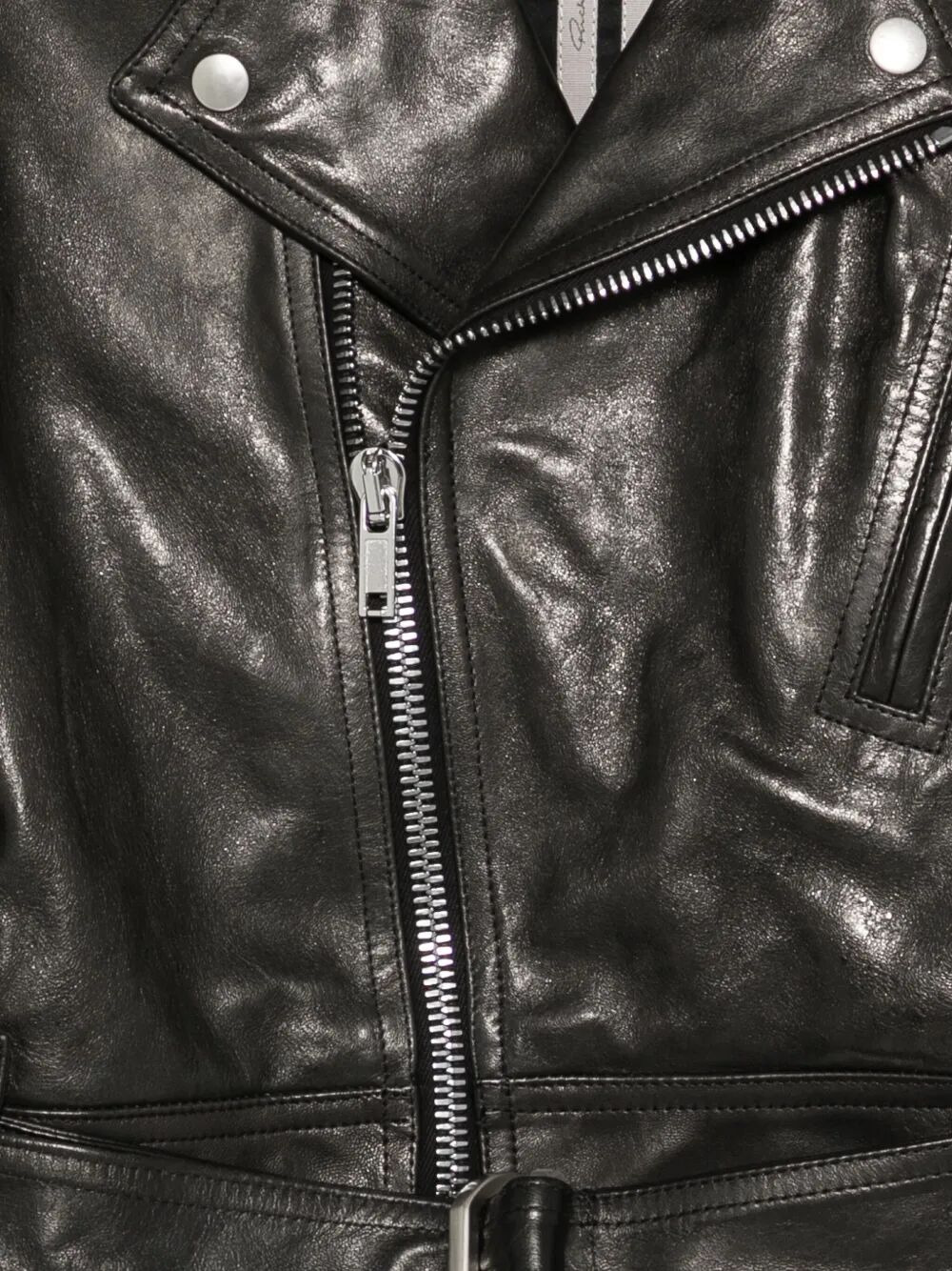 Rick Owens Women Cropped "Luke" S Stooges Leather Jacket - 2
