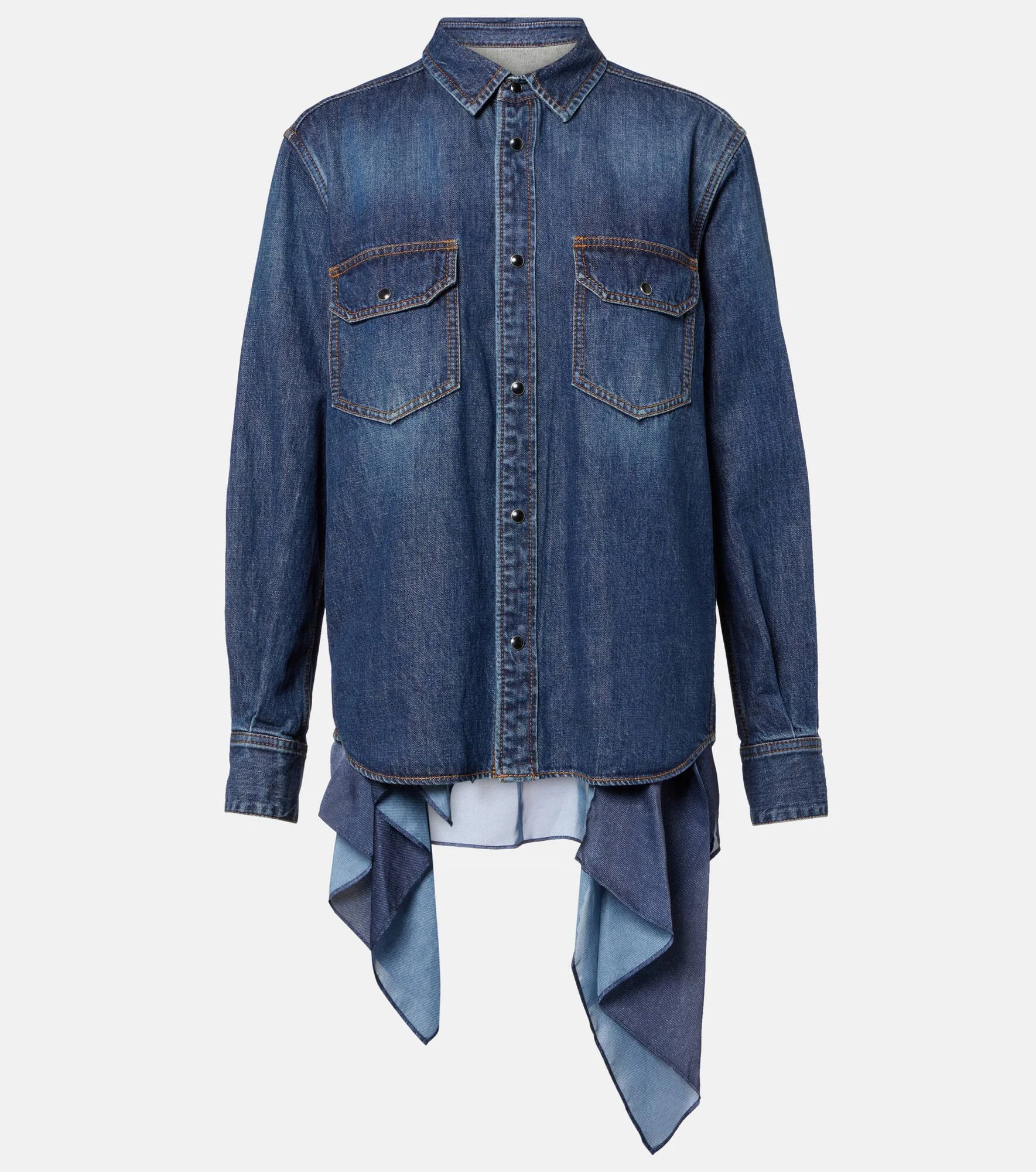 Denim and satin shirt - 1