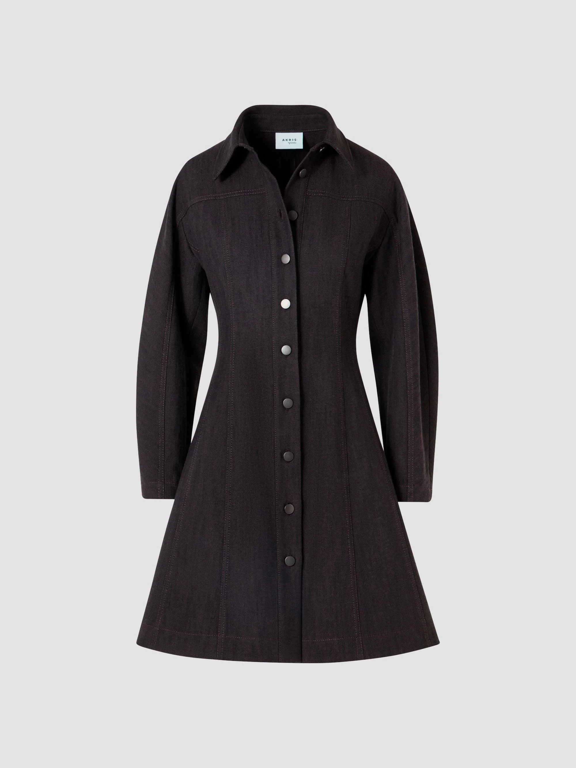 Women's Panel Winter Denim Shirtdress - Espresso - 1