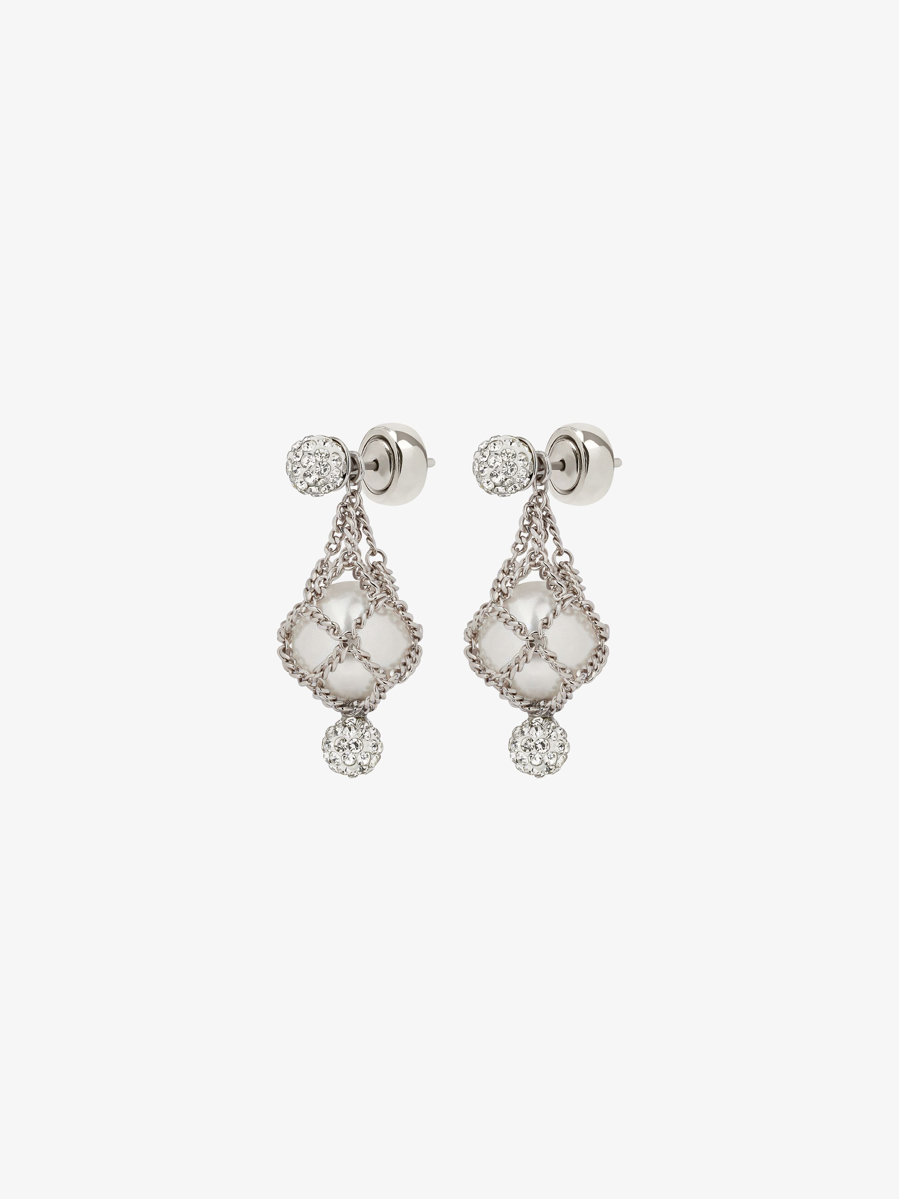 PEARLING EARRINGS IN METAL WITH PEARLS AND CRYSTALS - 4
