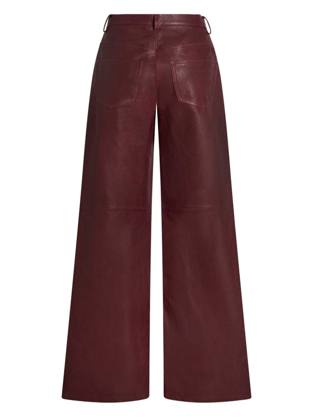 wide-leg leather trousers - 5