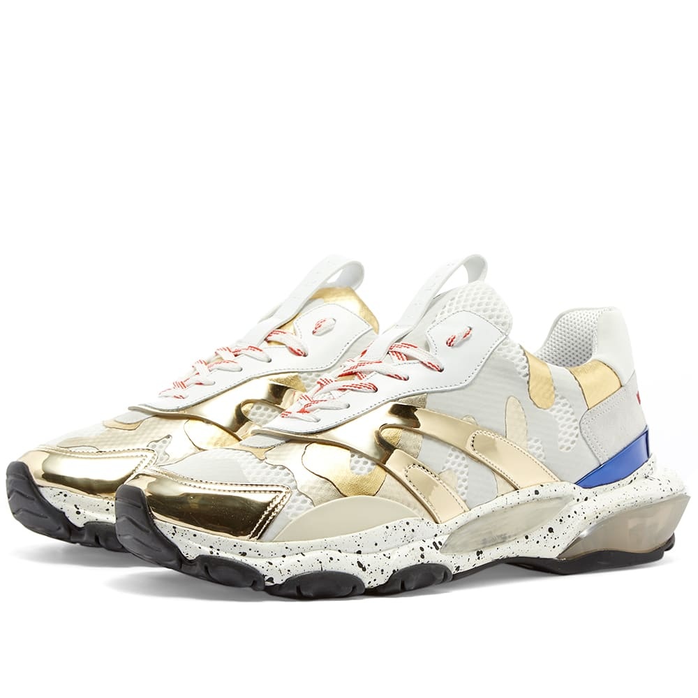 Valentino Metallic Camo Bounce Sneaker - 1