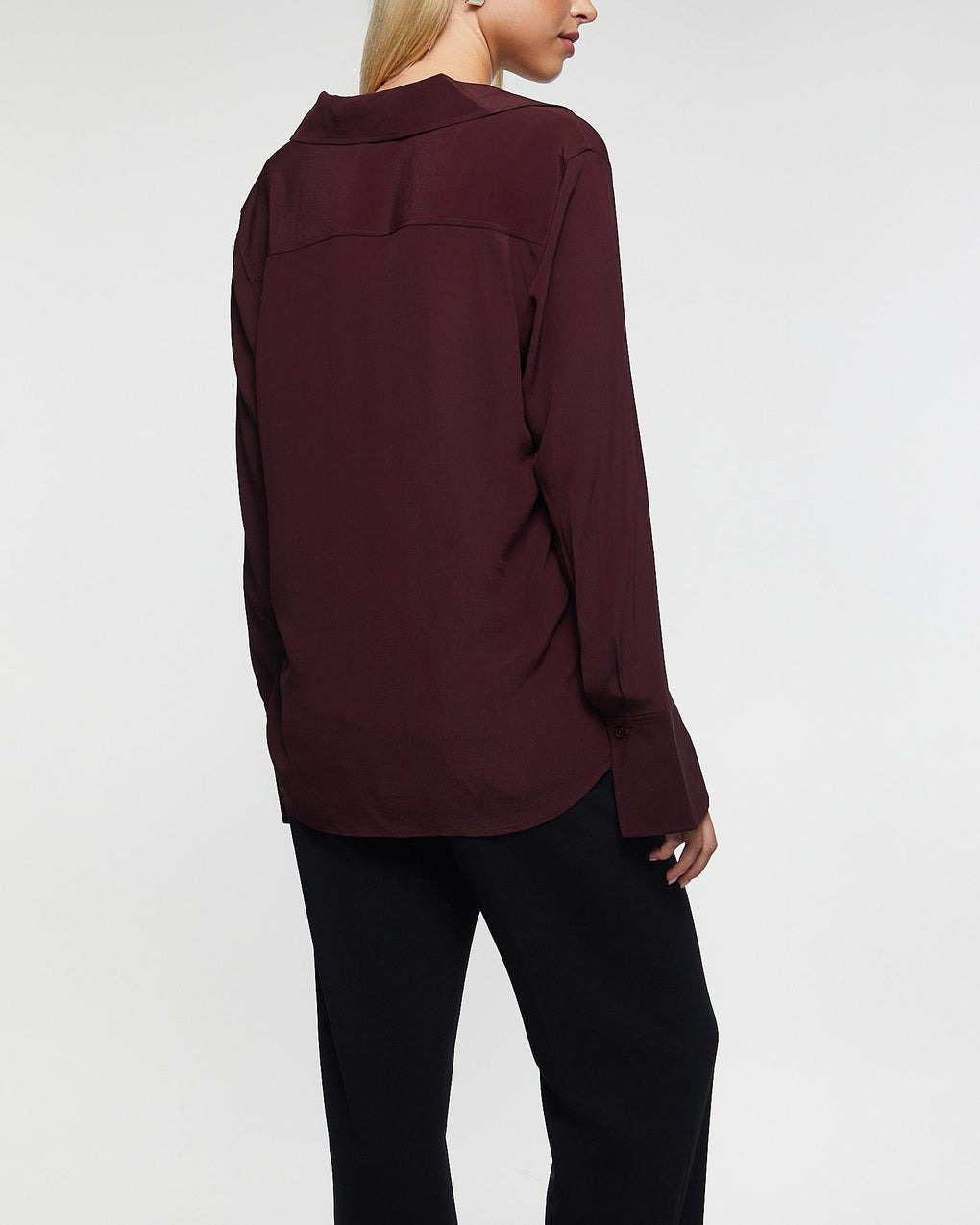 Blouse Half Placket Burgundy - 4