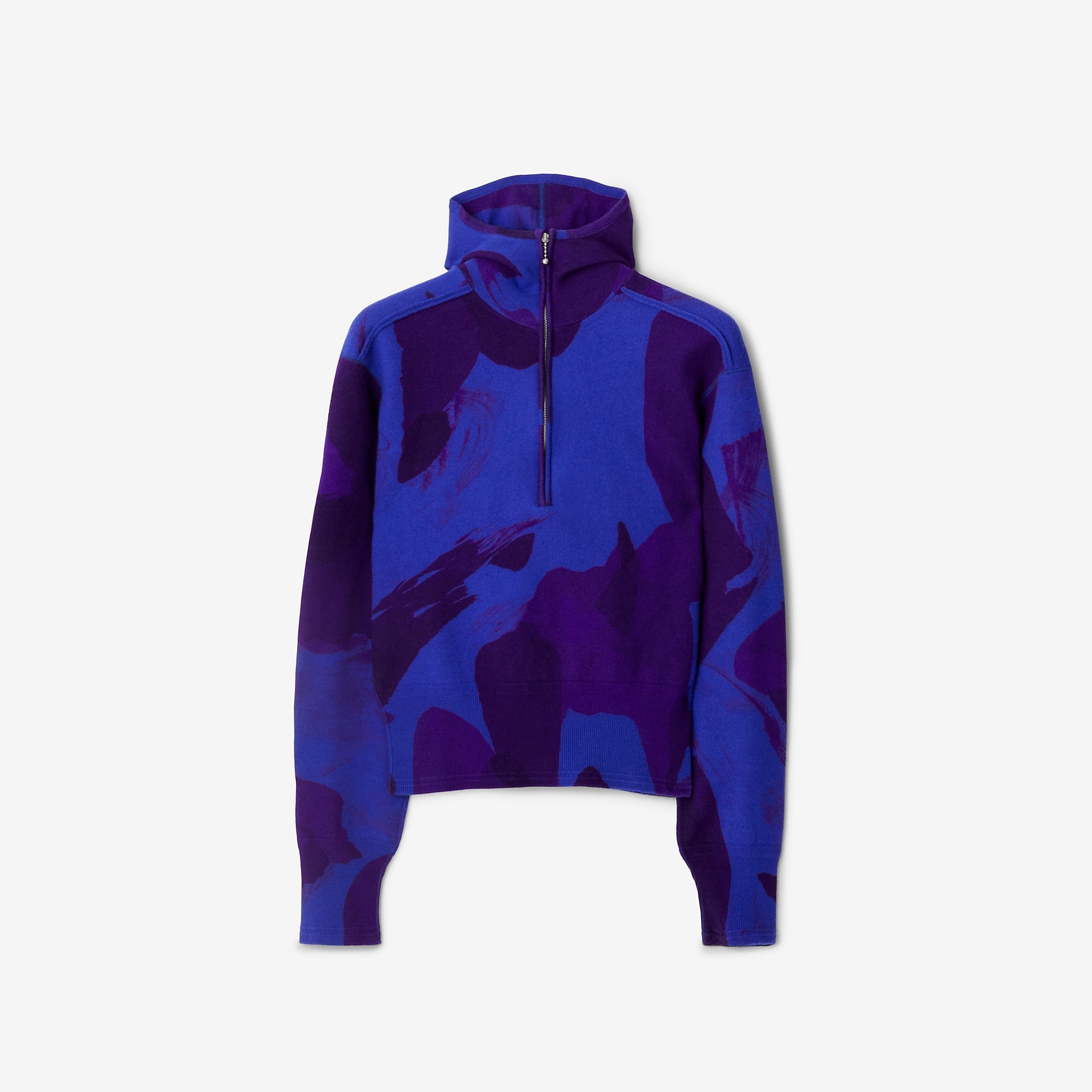 Camouflage Print Half-zip Hoodie - 1