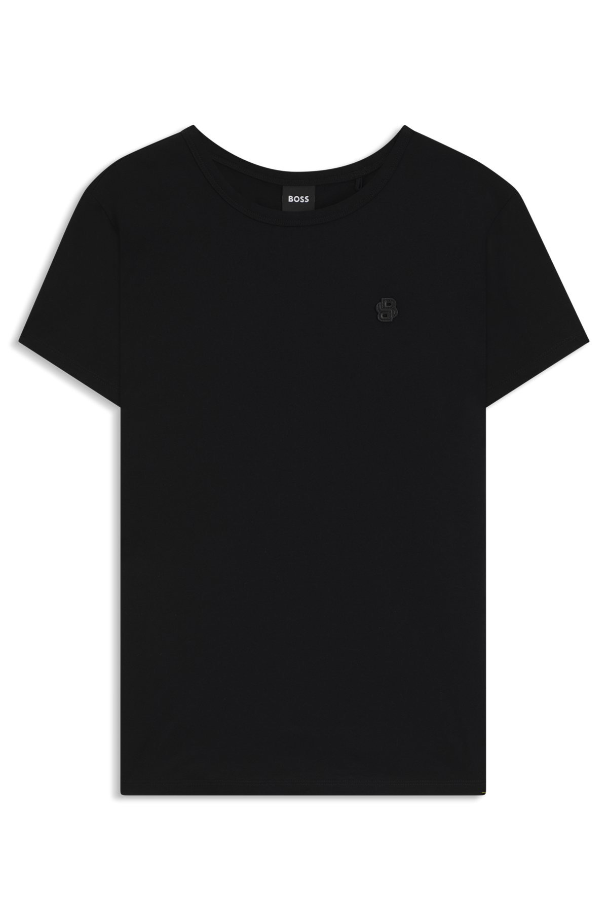 SLIM-FIT MERCERIZED-COTTON T-SHIRT WITH DOUBLE B MONOGRAM - 1