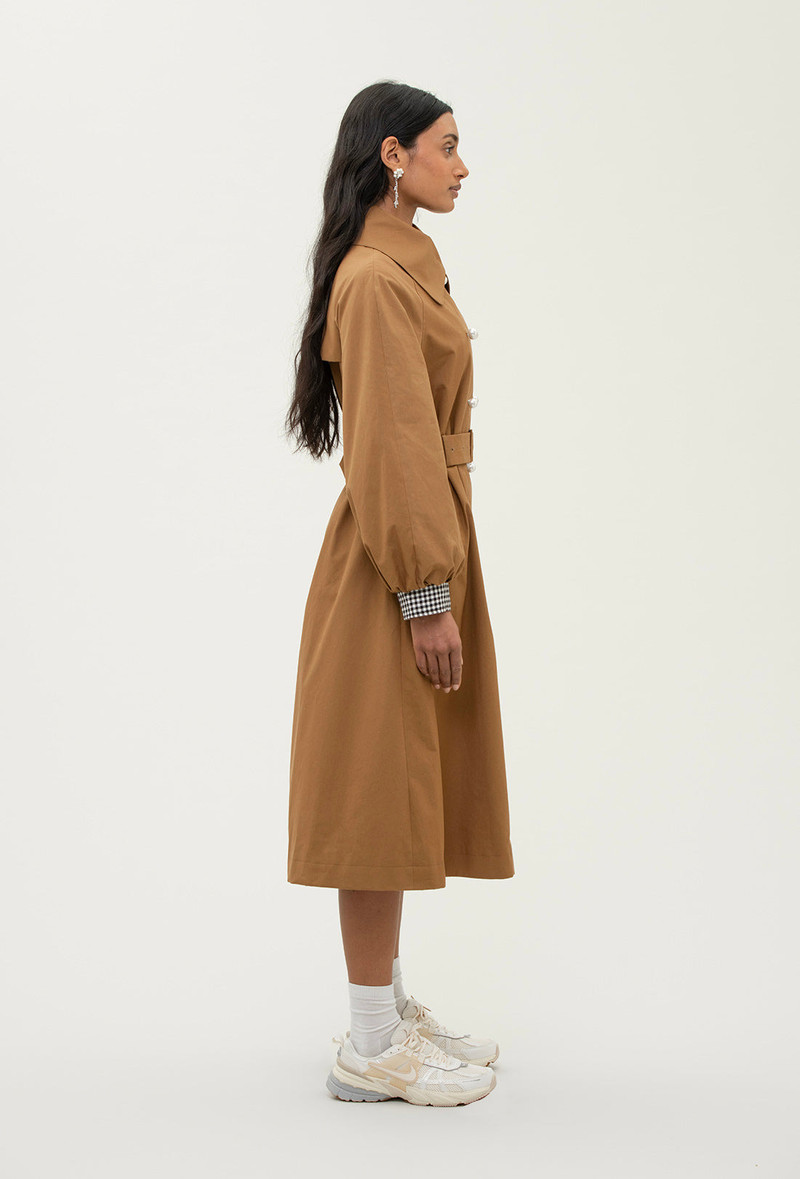 Birch Trench Coat - Tan/Black Gingham 5