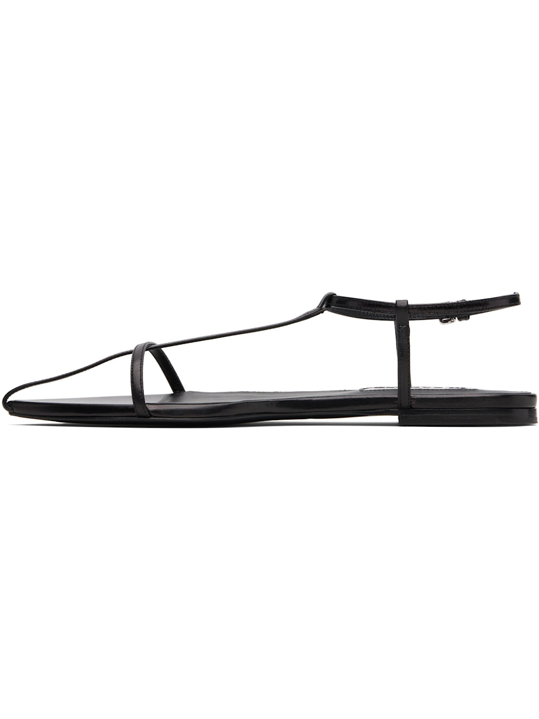 Black Cage Flat Sandals - 3