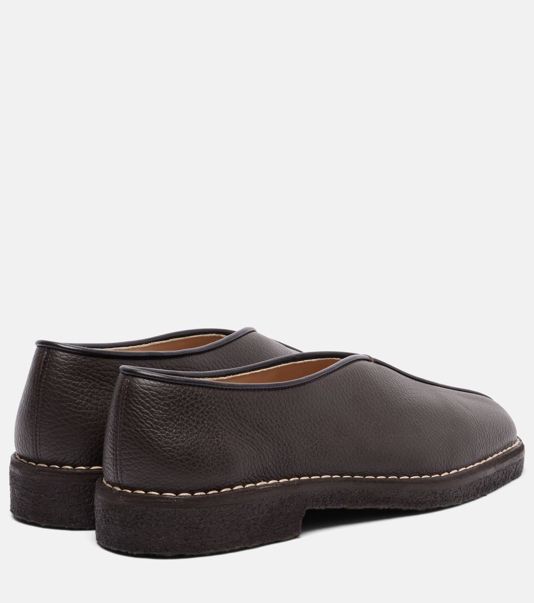 Piped leather loafers - 2