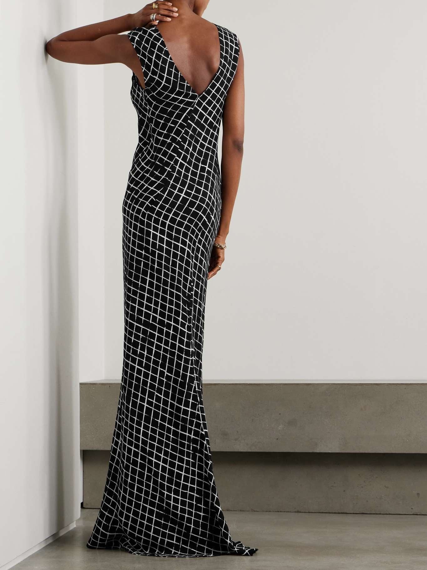 Checked woven maxi dress - 3