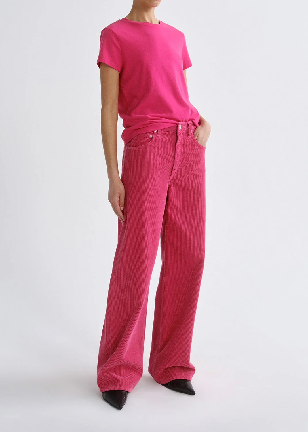 LONG LINE ADINE TEE IN CERISE - 1