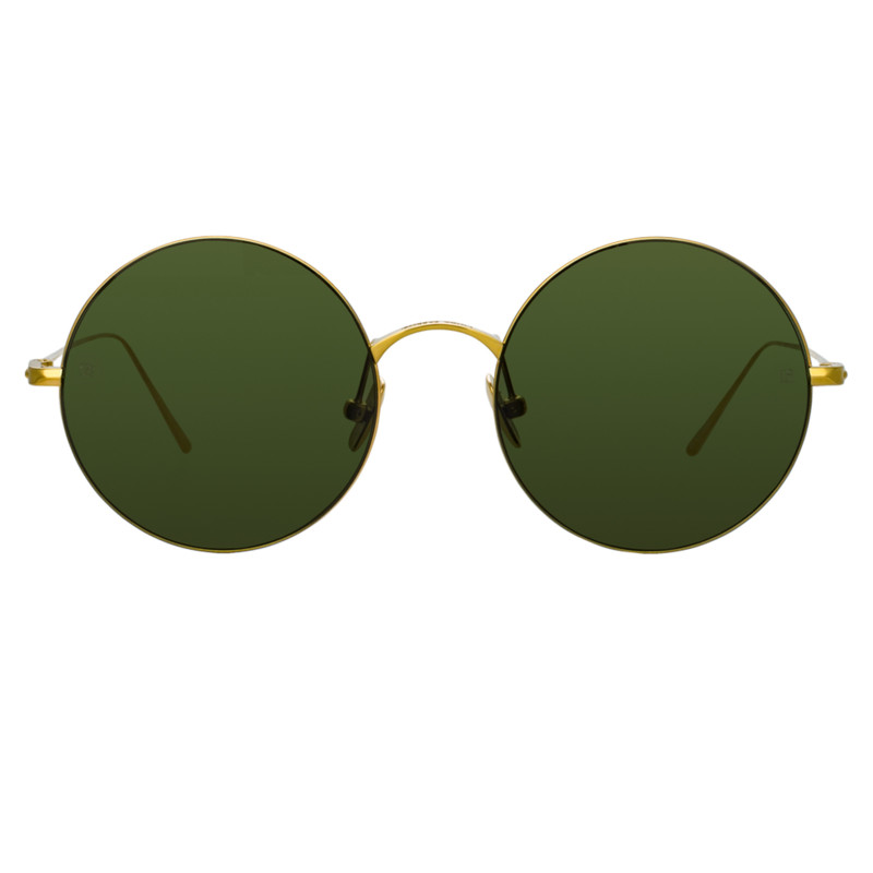 Zaha Round Sunglasses in Yellow Gold 1