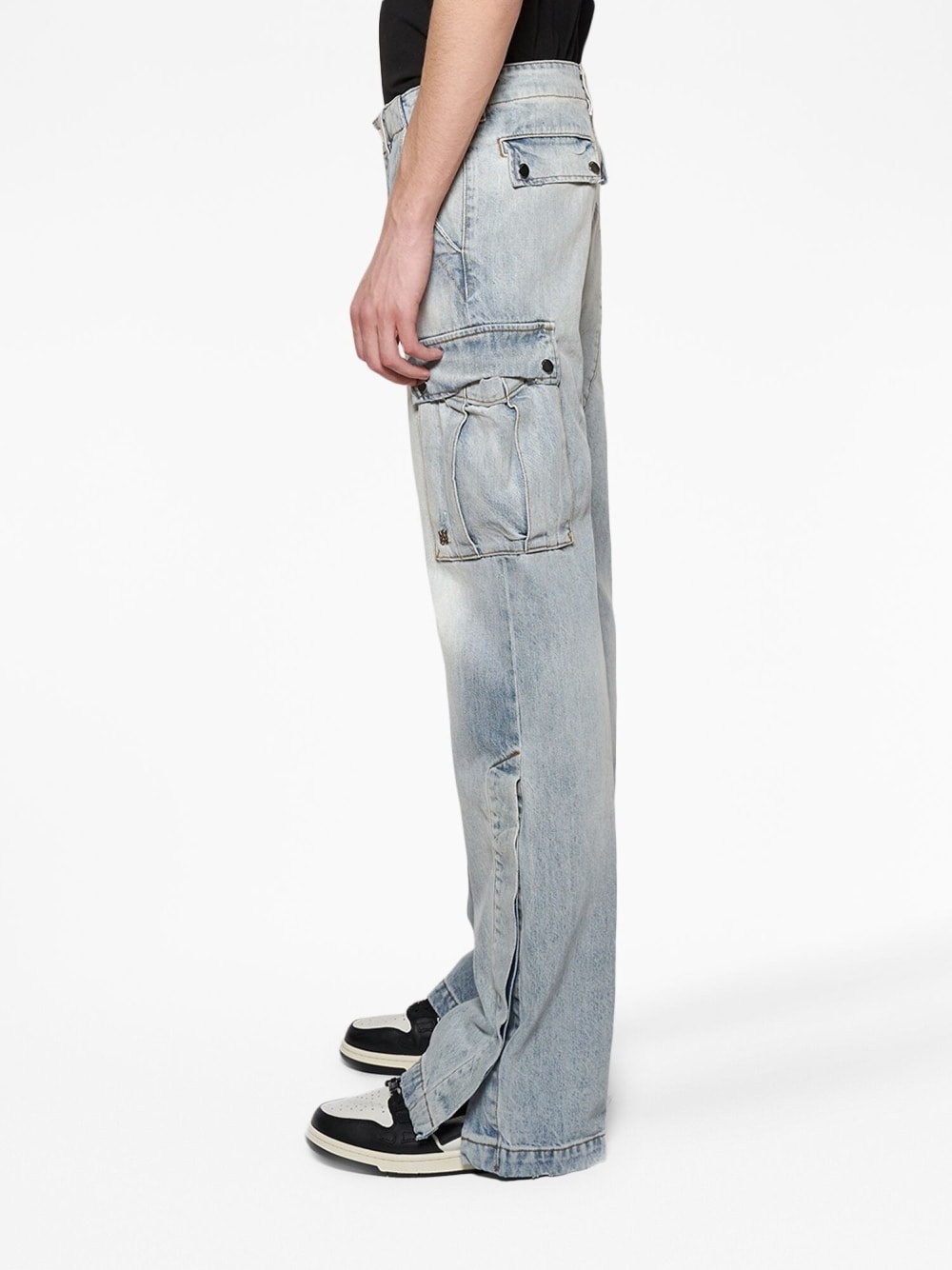 AMIRI logo-jacquard Cotton Cargo Jeans - Farfetch