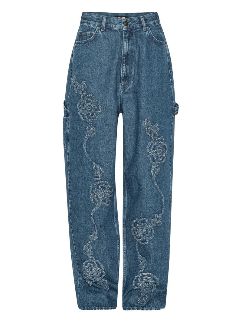 floral denim boyfriend jeans 1