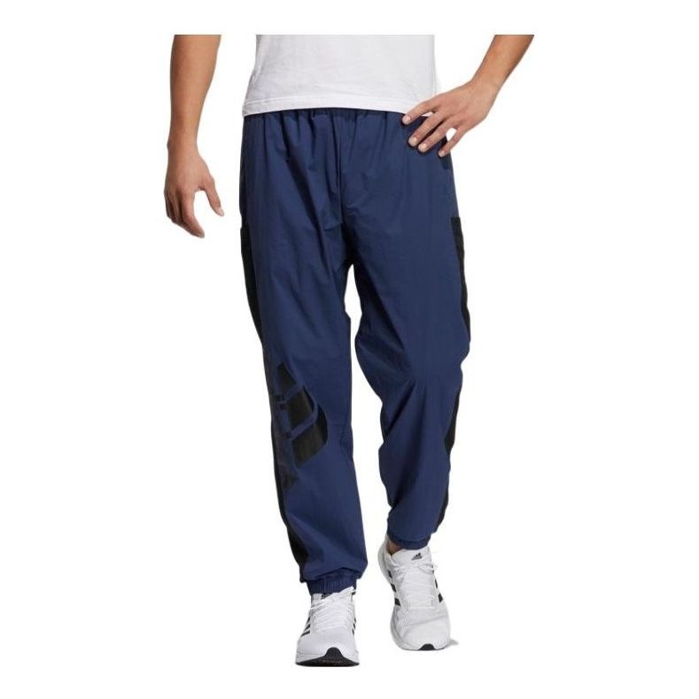 Men's adidas Splicing Alphabet Logo Bundle Feet Sports Pants/Trousers/Joggers Blue GN0783 - 1