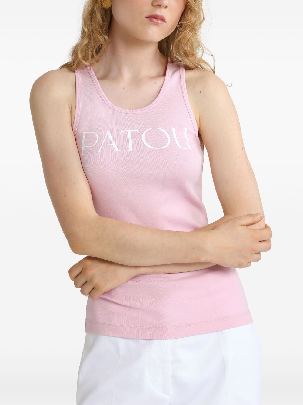 logo-print tank top - 4