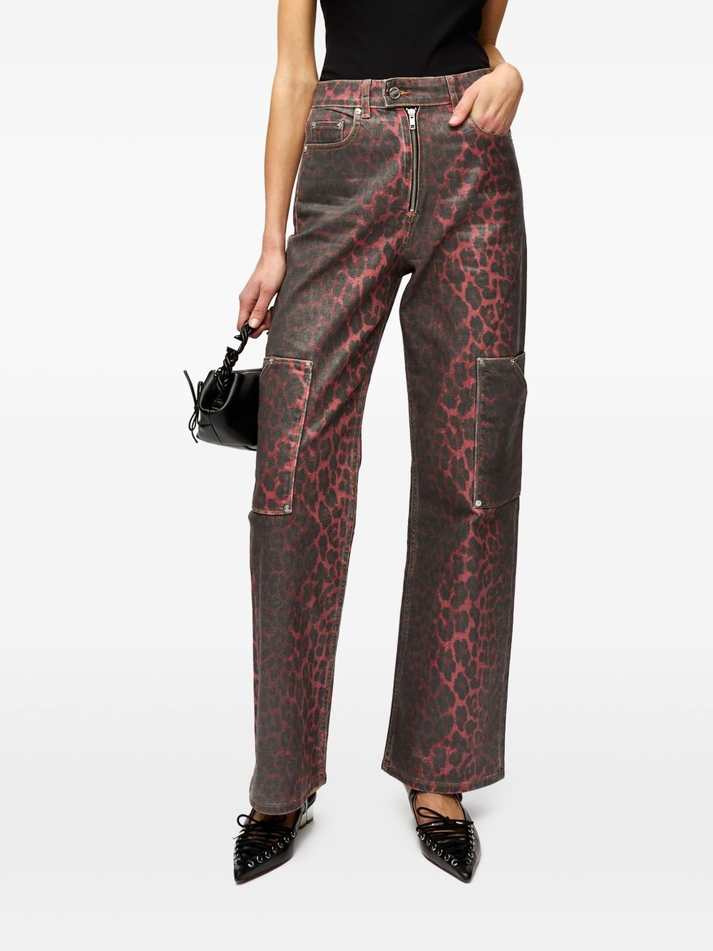 leopard-print jeans - 3