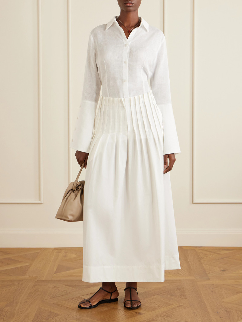 RÓHE Pleated Cotton-poplin Maxi Skirt outlook