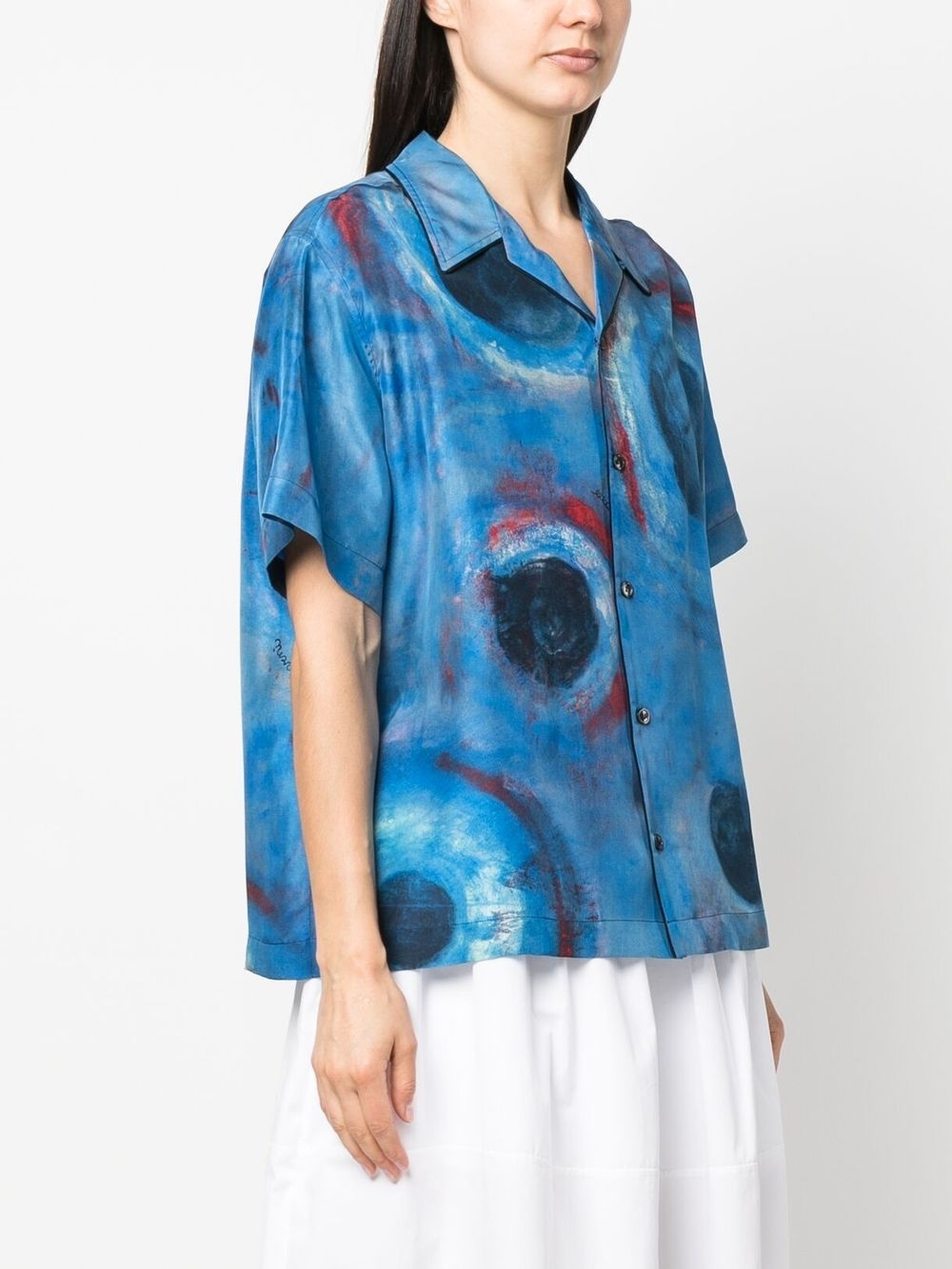 abstract-print silk shirt - 3